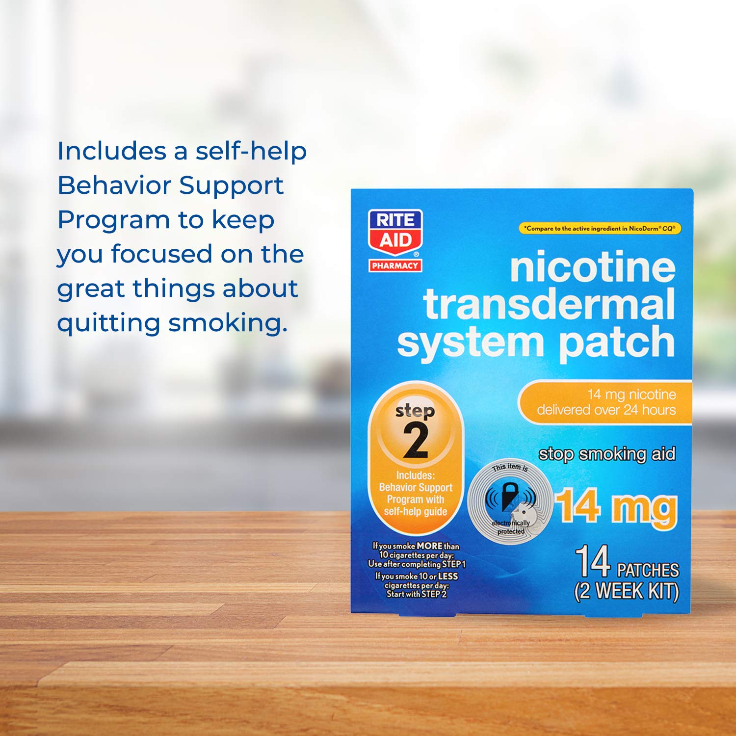 Rite Aid Nicotine Transdermal System Patch, Step 2, 14mg - 14 ct, Nicotine Rite Aid uk supplements