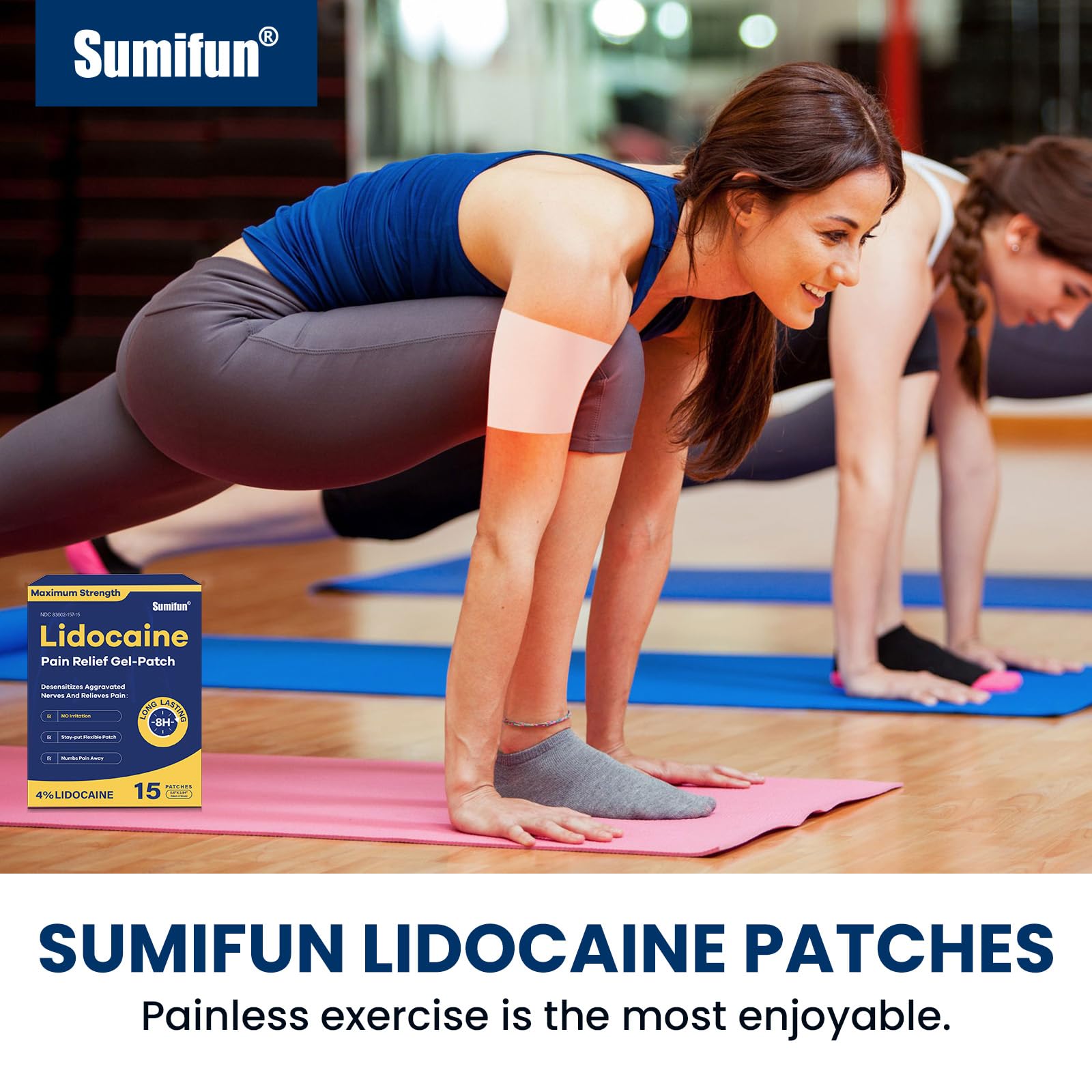 Sumifun 4% Lidocaine Pain Relief Patches 15 Counts Maximum Strength Numbing Gel Patch for Back Knee Neck Joint Ache Muscle Soreness Topical Analgesic Sumifun uk supplements