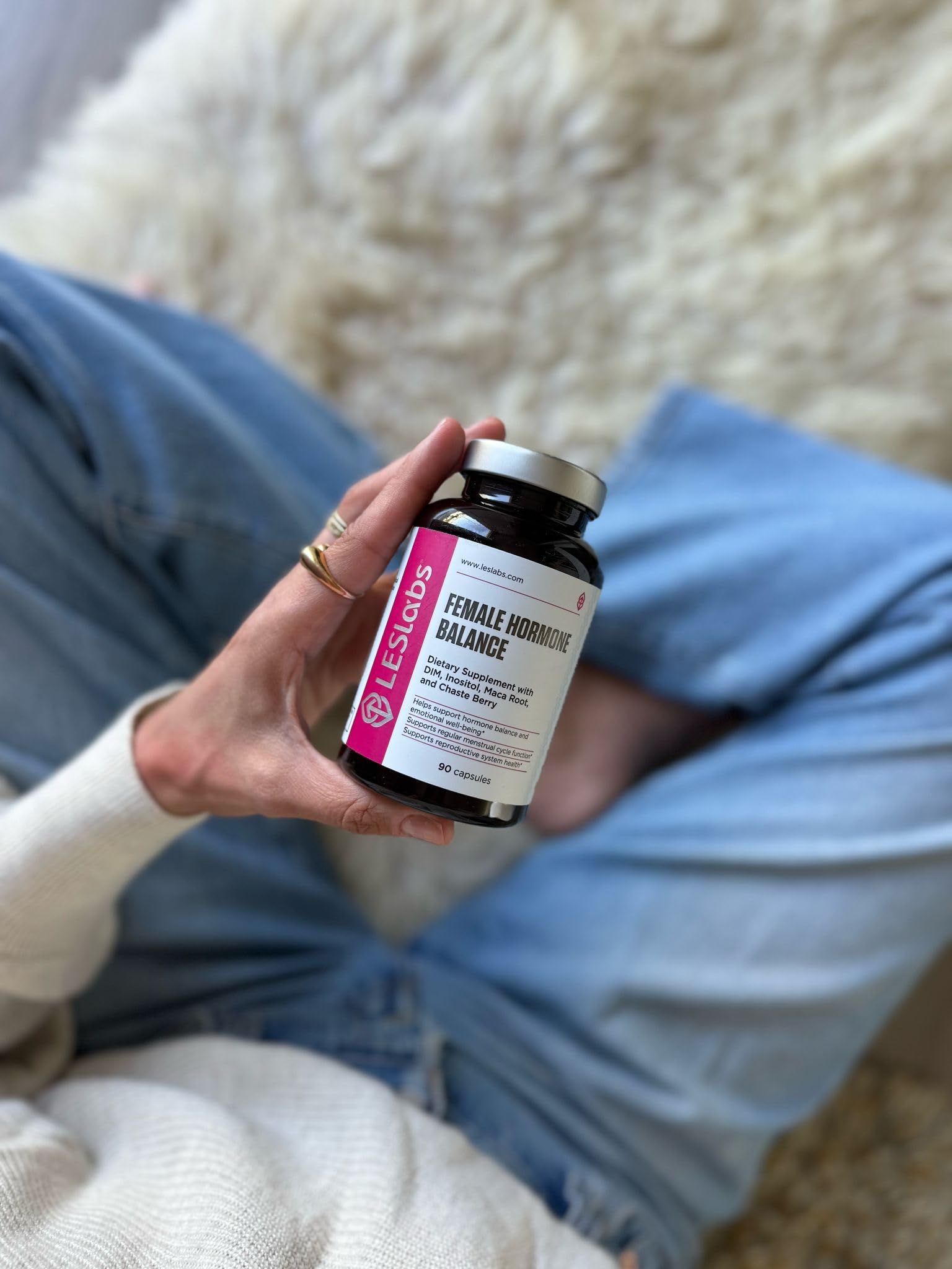 LES Labs Female Hormone Balance Supplement – Hormone Support for Women with Inositol, DIM, Vitex, Chaste Tree, Vitamin B6 & Folate – Menstrual Cycle & Fertility Support – 90 Capsules – Non-GMO LES Labs uk supplements