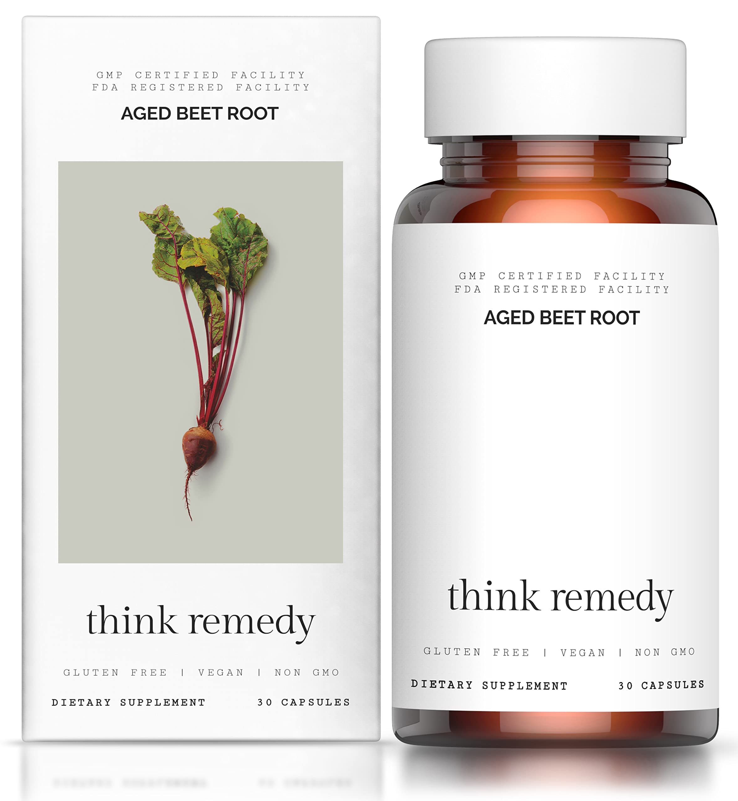 Think Remedy Aged Beet Root Capsules - Beet Pills for Stamina - Organic Beet Root Powder Think Remedy uk supplements