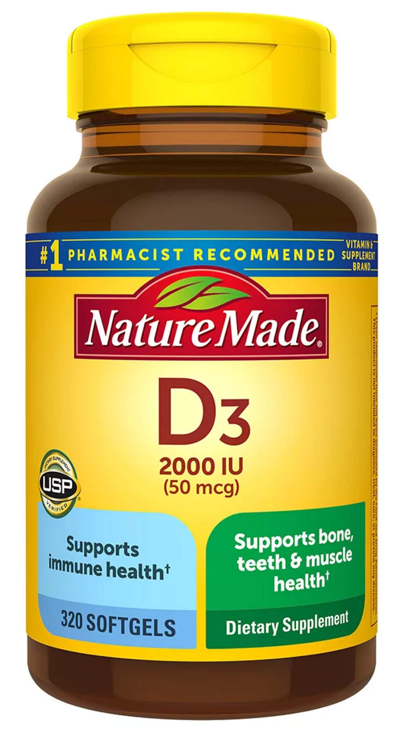 Nature Made Vitamin D3 2000iu 320 Ct. Soft Gels (Packaging May Vary) Nature Made uk supplements