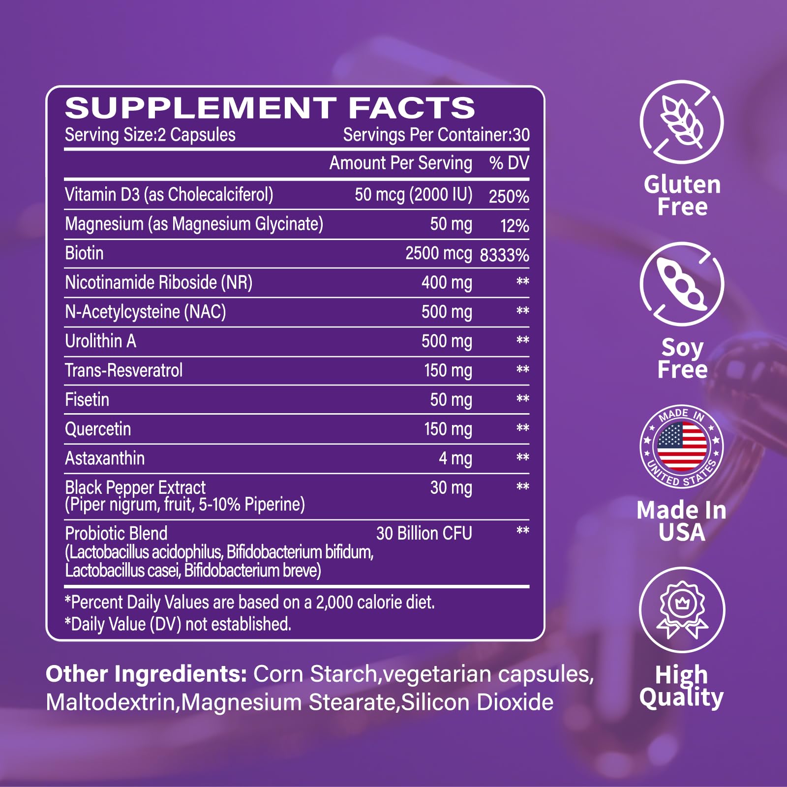 Ecliptron NAD+ Supplement for Women & Men 1800mg - Liposomal NAD Plus with Nicotinamide Riboside & Resveratrol, Anti-Aging | Mitochondrial Health | Radiant Skin - 60 Capsules Ecliptron uk supplements