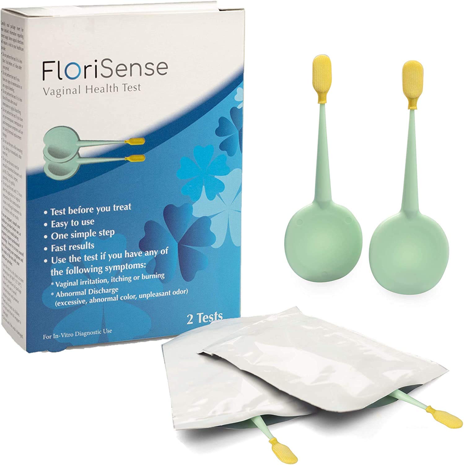 FloriSense Vaginal Health pH Test Kit - OTC Vaginal Acidity Test - Bacterial Vaginosis and Yeast Infections - 2 Swabs, Detect Feminine Imbalance - Before You Treat, Easy to Read Results in Seconds FloriSense uk supplements