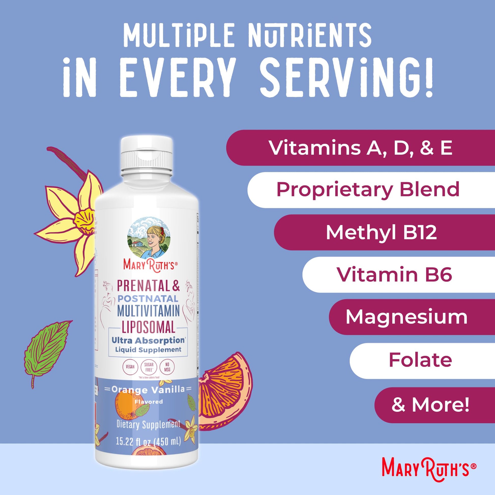 MaryRuth Organics Prenatal & Postnatal Multivitamin for Women | Sugar Free | Formulated for Pre-Conception, Pregnancy & Nursing | Prenatal Vitamins | Vegan | Non-GMO | Gluten Free | 30 Servings MARYRUTH'S uk supplements