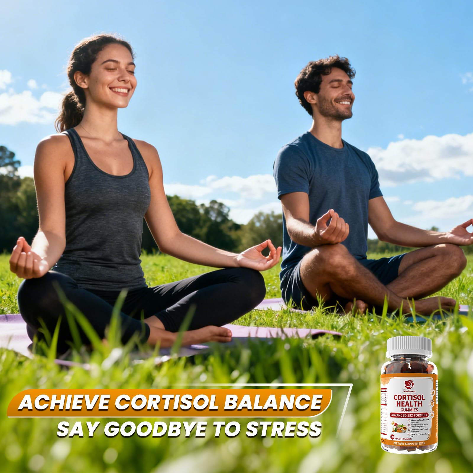 Lukaree Cortisol Supplements for Women & Men, 15 in 1 Cortisol Reducer Manager, Cortisol Calm Gummies with Ashwagandha, Magnesium, L-theanine, GABA - for Mood, Focus, Sleep - Vegan Sugar Free, 60 Ct. Lukaree uk supplements