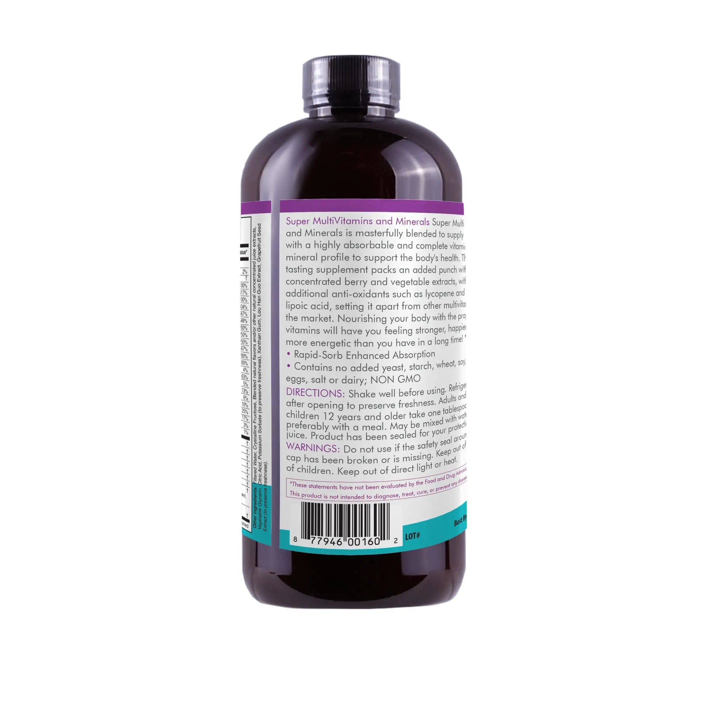 Liquid Super Multivitamin and Minerals - Premium Liquid Vitamins for Enhanced Absorption - Daily Liquid Multivitamin Supplement Life Solutions uk supplements