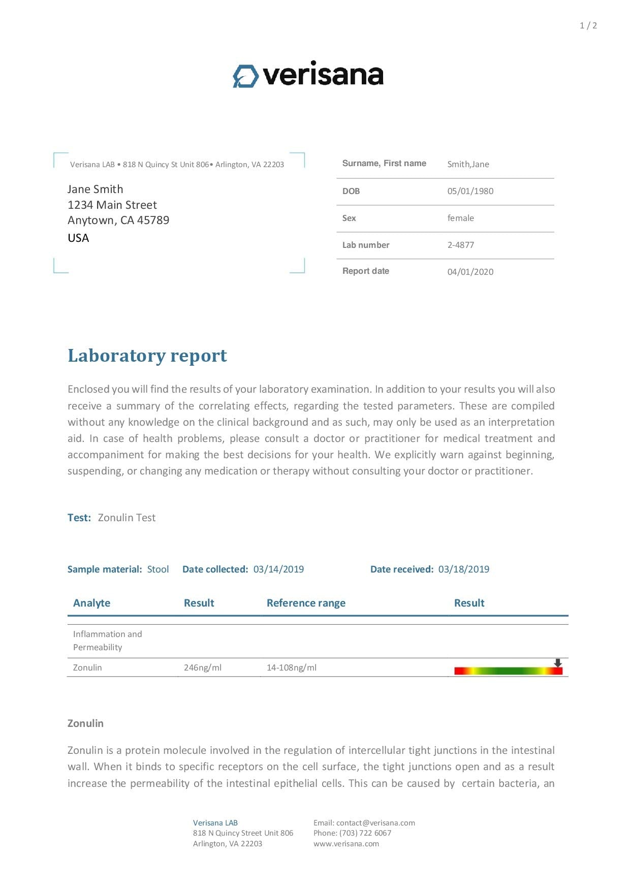 Candida & Helicobacter & Zonulin Test – Lab Testing Kit for Diagnosing Candida, H Pylori and Zonulin Verisana uk supplements