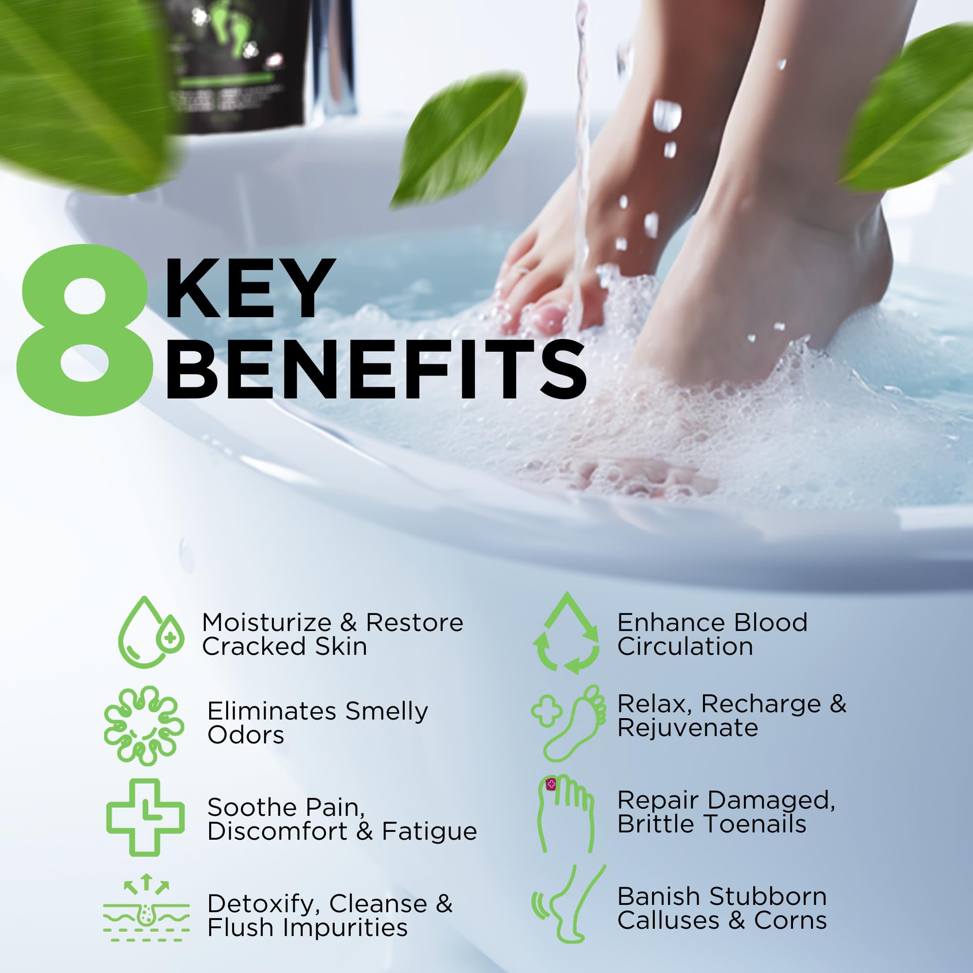 Tea Tree Oil Foot Soak with Epsom Salt - Made in USA - for Toenail Athletes Foot DAILY REMEDY uk supplements