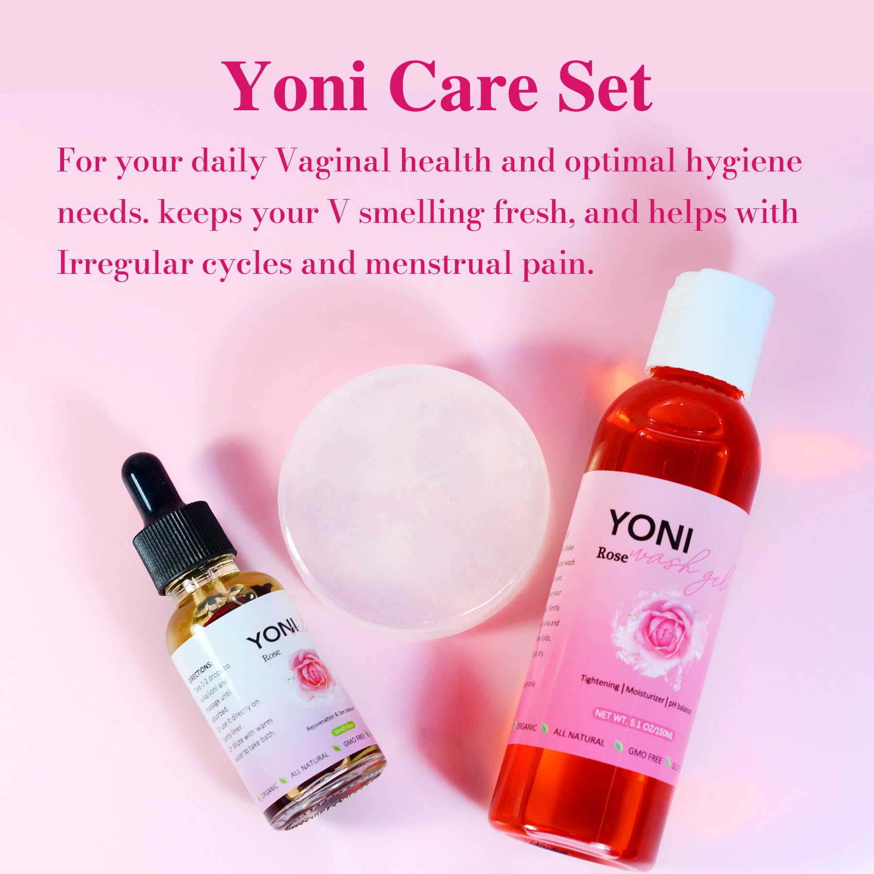 Aromlife Rose Yoni daily Wash Set - Yoni Oil & Yoni Bar & Yoni Feminine Wash, Ph Balance for Women Aromlife uk supplements