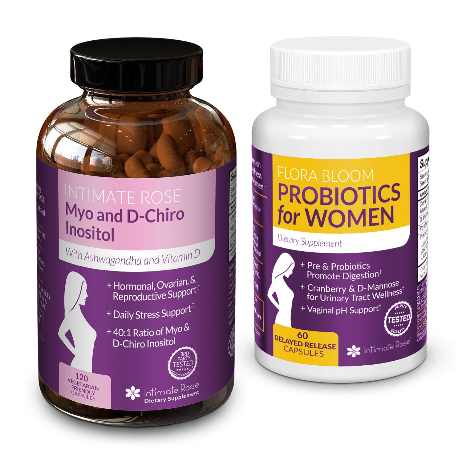 Save 10% on Myo-Inositol & D-Chiro Inositol 40:1 Blend & Vaginal Probiotics for Women Intimate Rose uk supplements