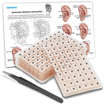 Ear Seeds Auricular Sticker kit,Acupuncture Kit Acupressure with Ears Seed 420 Pcs, Ear Chart, Tweezer Hedigon uk supplements