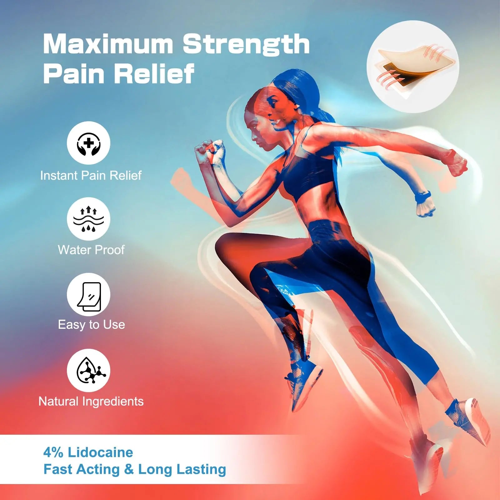 YOAPA 4% Lidocaine Pain Relief Patches | Maximum Strength Numbing Gel Patch for Back, Neck, Knee, Shoulder & Joint Pain | Up to 12 Hour Temporary Relief | 20 Count - G41 YOAPA uk supplements