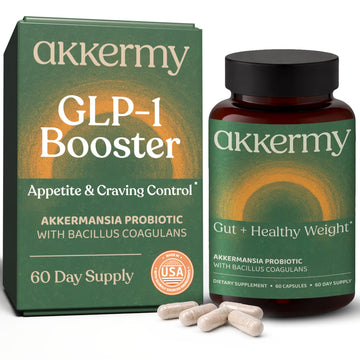 Akkermansia Probiotic for Appetite Suppressant & Craving Control | Increases GLP-1 for Weight Loss | 60 Day Supply | Made in USA | Bacillus Coagulans, B2, D3 & Chromium | SIBO Friendly, Vegan Akkermy uk supplements