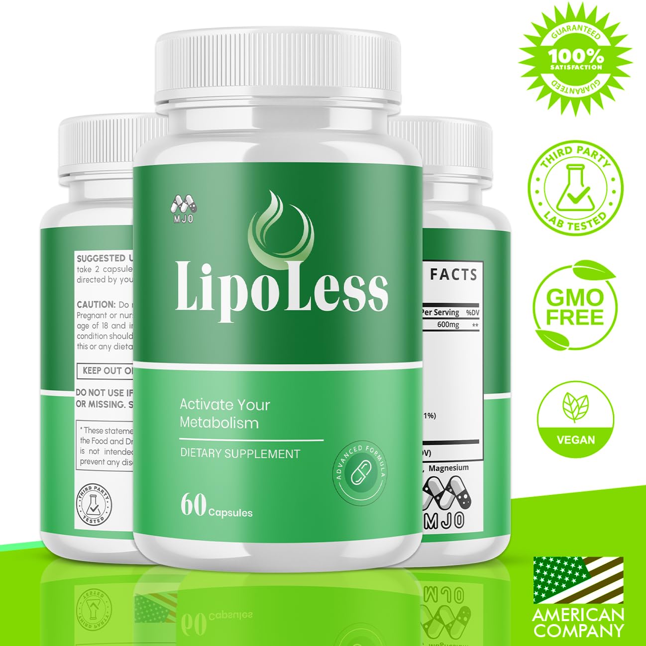 LipoLess Capsules, Official Lipo Less Supplement Pills with All Natural Ingredients, Advanced Formula for Optimal Health & Wellness Support with Premium Vitamins for Active Women & Men (60 Capsules) MJO uk supplements