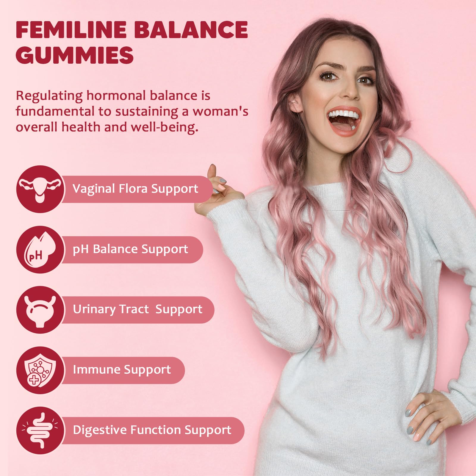 GORNVB Premium Feminine Balance Gummies for Women, Support pH Balance & Vaginal Probiotics Health Gummies with Cranberry Pineapple Powder, D-Mannose, Sugar Free, Gluten Free, Vegan GORNVB uk supplements