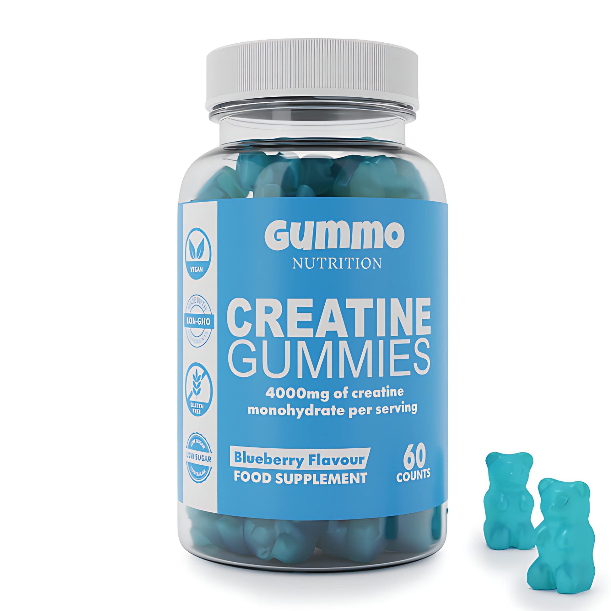 Creatine Monohydrate Gummies 4000mg for Men & Women - 60 Chewable Creatine GUMMO NUTRITION uk supplements