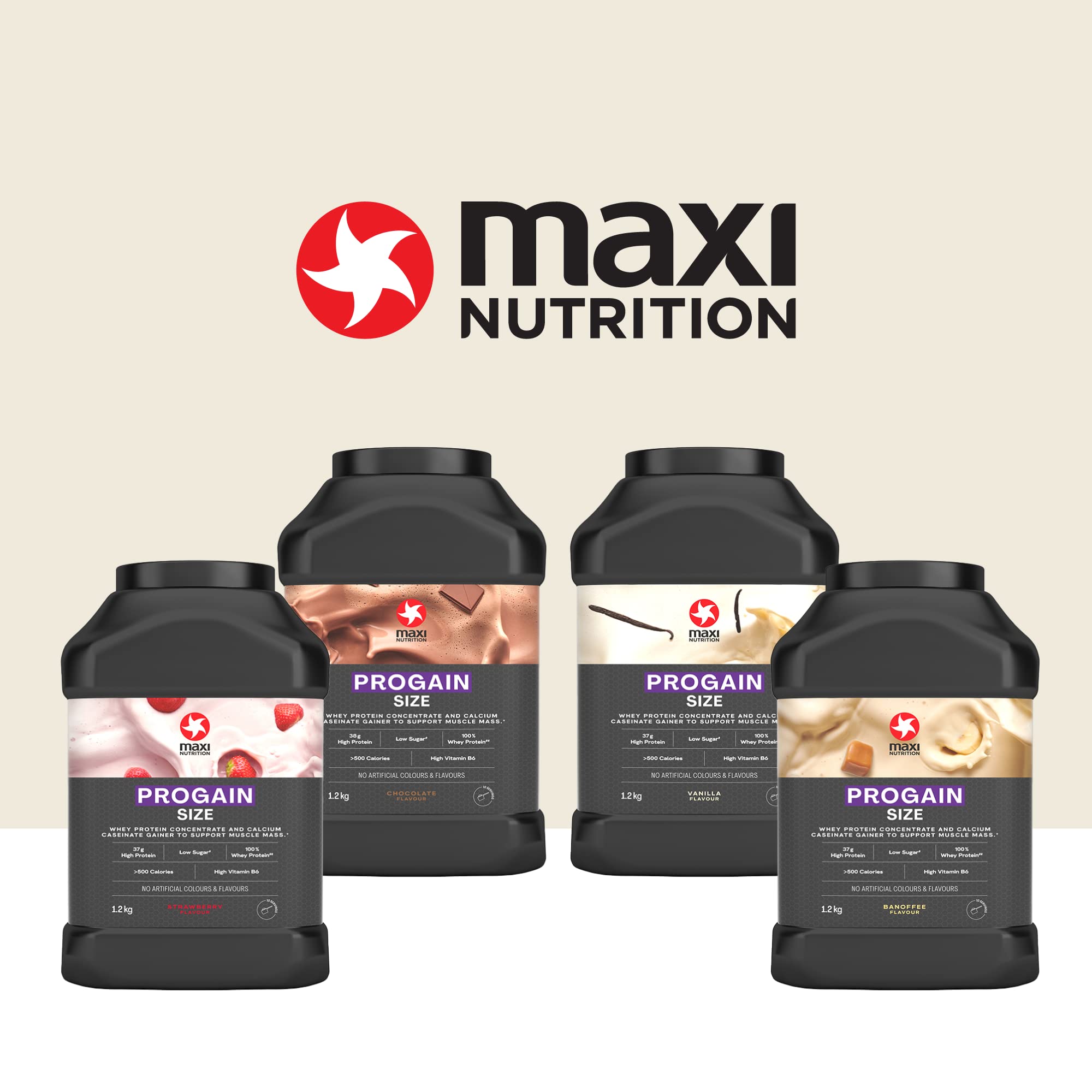 MaxiNutrition - Progain, Banoffee - Whey Protein Powder for Size & Muscle Mass – Low Sugar MaxiNutrition uk supplements