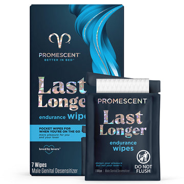 Promescent Delay Wipes Sexual Enhancer for Men to Last Longer in Bed, Extended Climax Control with Benzocaine for Male Genital Desensitizing - Increase Duration (7 Count) Promescent uk supplements