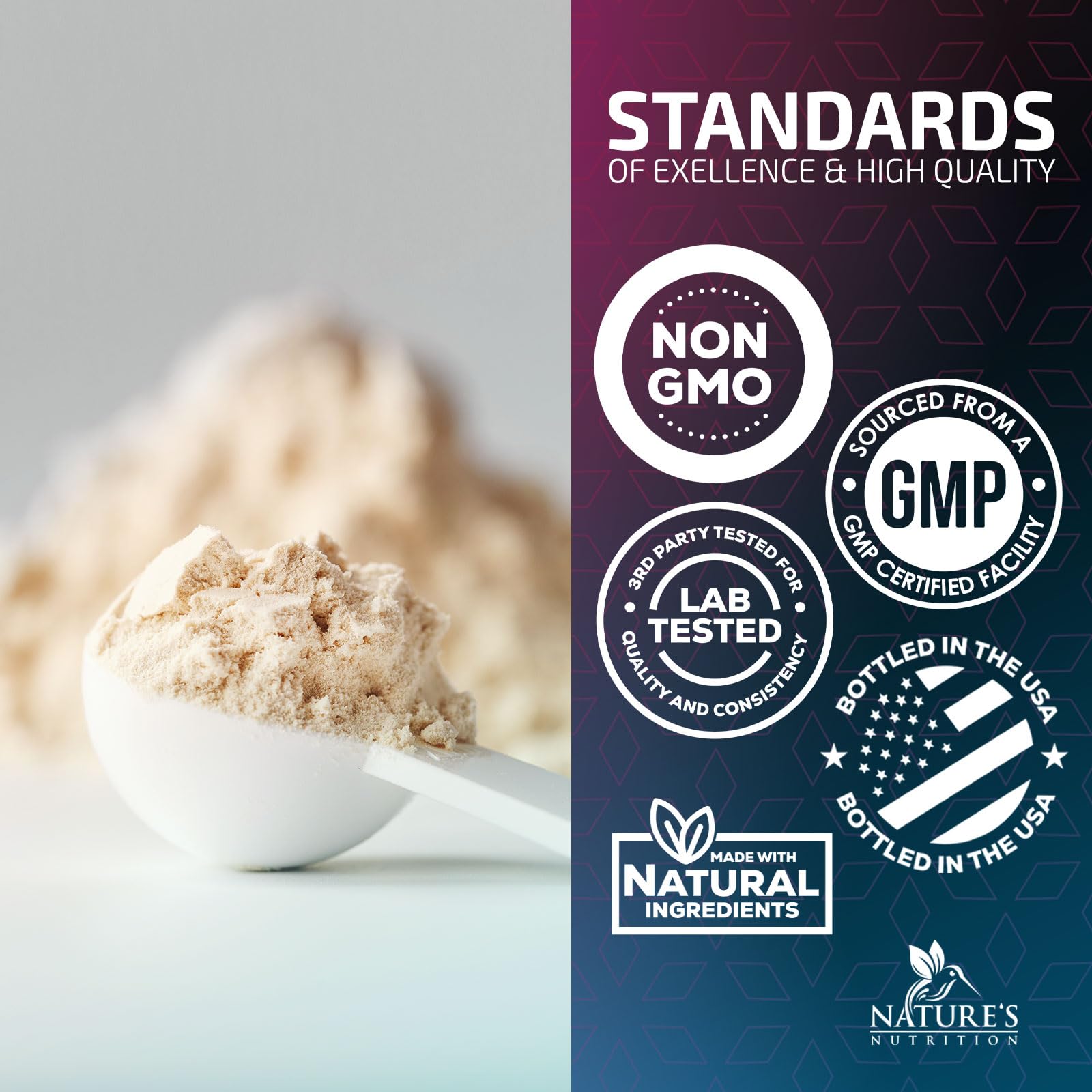Whey Protein Powder 26g - Vanilla Ice Cream Whey Isolate Protein for Muscle Growth Nature's Nutrition uk supplements