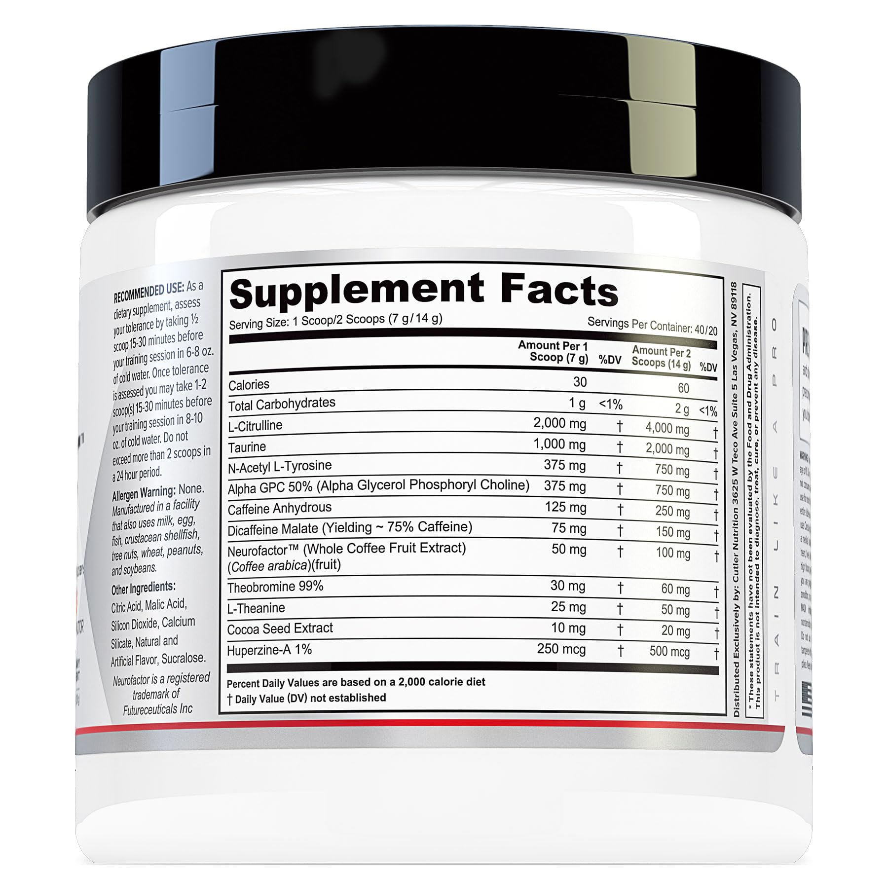 Prevail Pre Workout Powder with Nootropics: Pre-Workout Drink for Men and Women Cutler Nutrition uk supplements