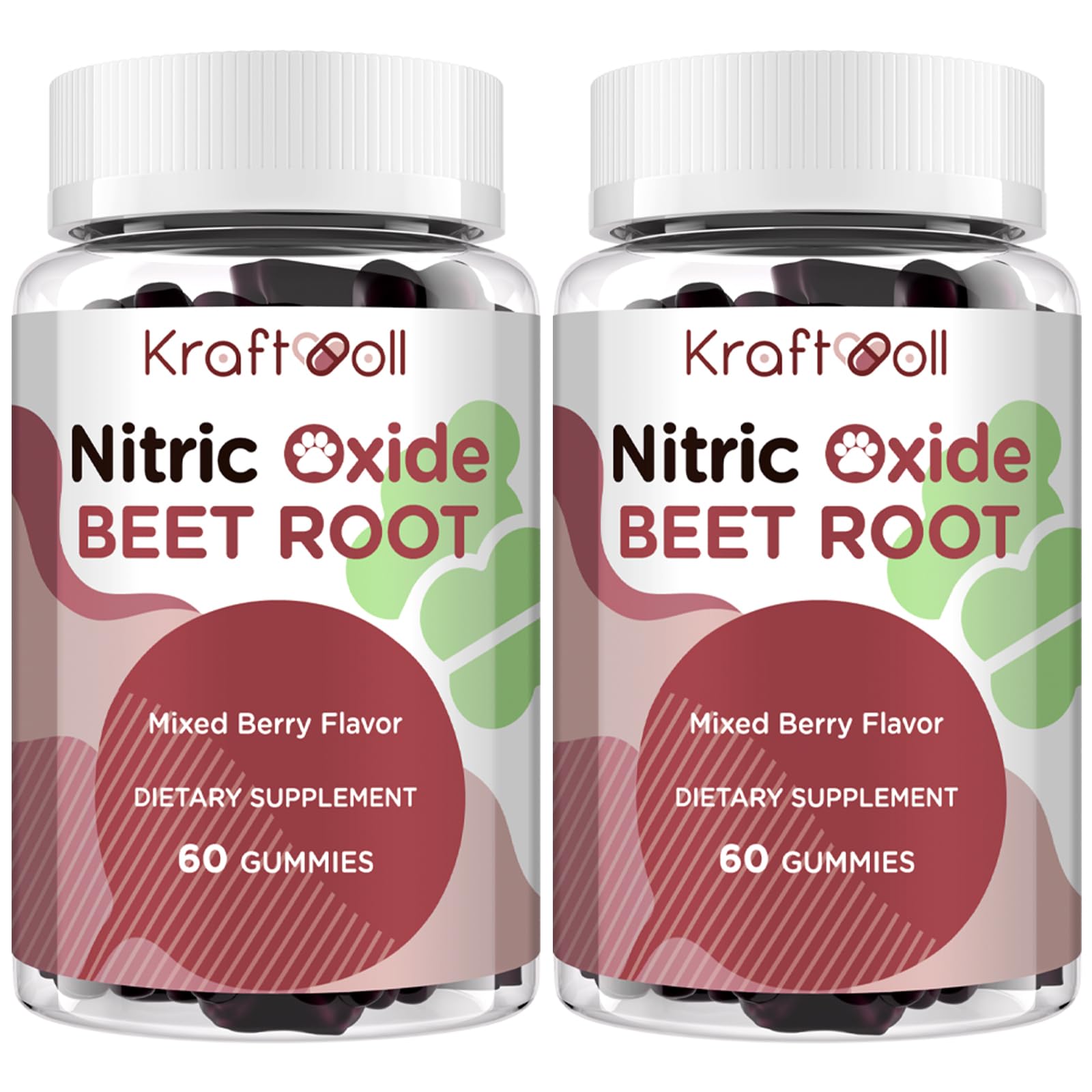 Kraftvoll Nitric Oxide Beet Root Gummies – Sugar-Free Beet Chewables, Mixed Berry Flavor with Grapeseed Powder, Pomegranate, Vitamin C & B12 – Nitric Oxide Supplements for Men – 60 Gummies (2 Bottles) Kraftvoll uk supplements