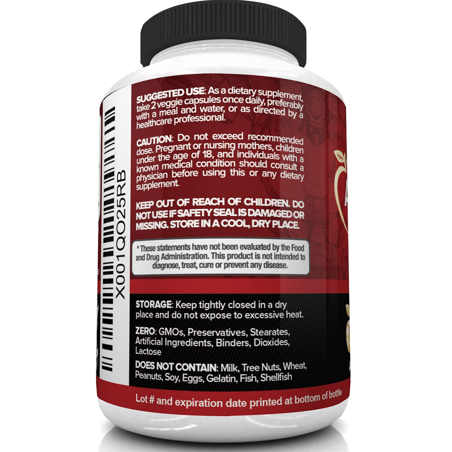 Nutrivein Apple Cider Vinegar Capsules with Mother - 1600mg - 120 Vegan Nutrivein uk supplements