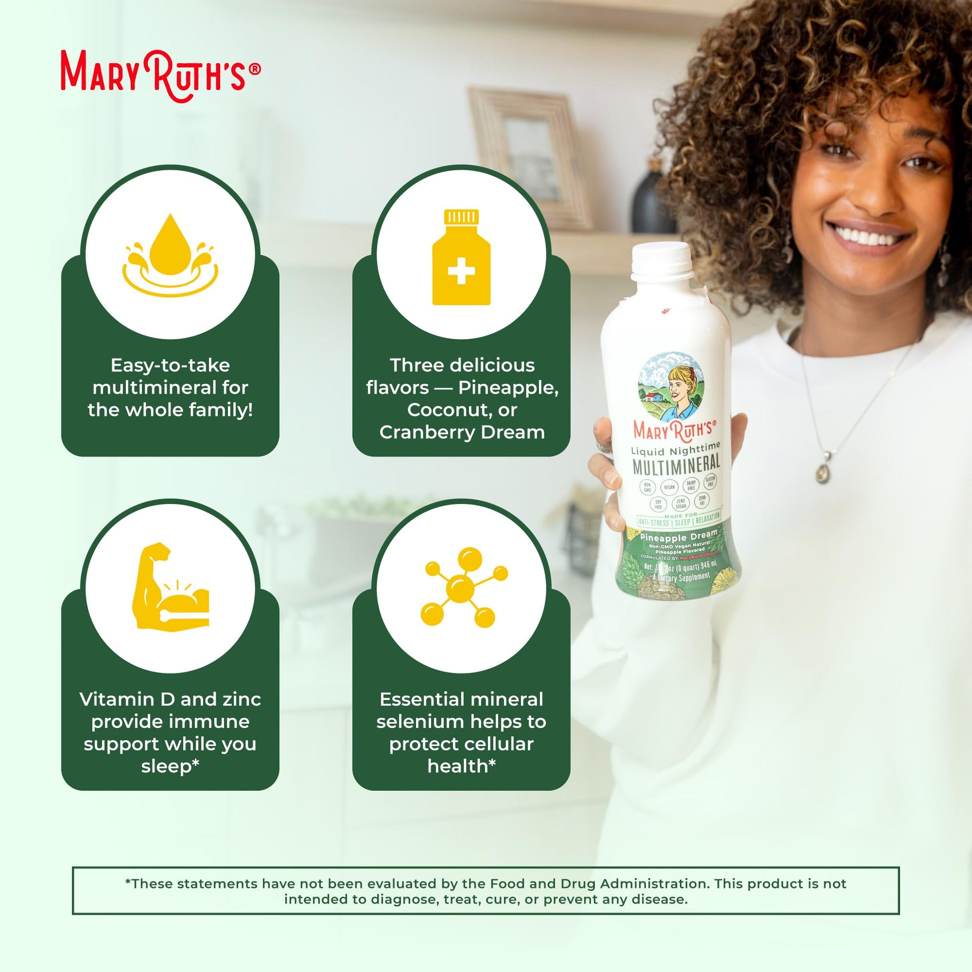 MaryRuth Organics Liquid Nighttime Multimineral | NO Melatonin | Magnesium Citrate | Calcium | Zinc | Vitamin D3| Available in 4 Flavors | Vegan | Sugar Free | Gluten Free | 32 Oz MARYRUTH'S uk supplements