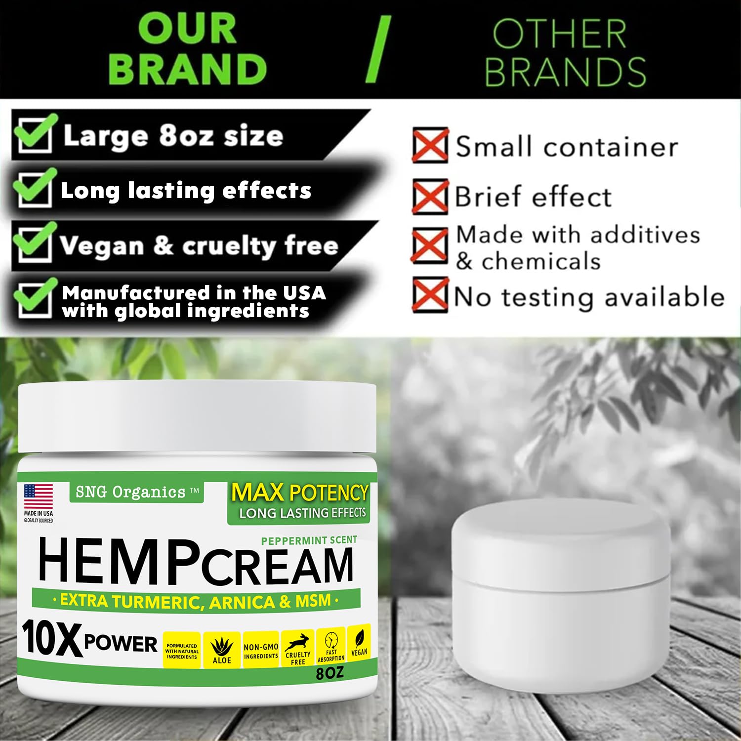 Super Natural Goods Hemp Cream with Hemp Oil, Turmeric, Arnica & Menthol – Botanical Cream with a Cooling Sensation for Localized Application (8oz) Super Natural Goods uk supplements
