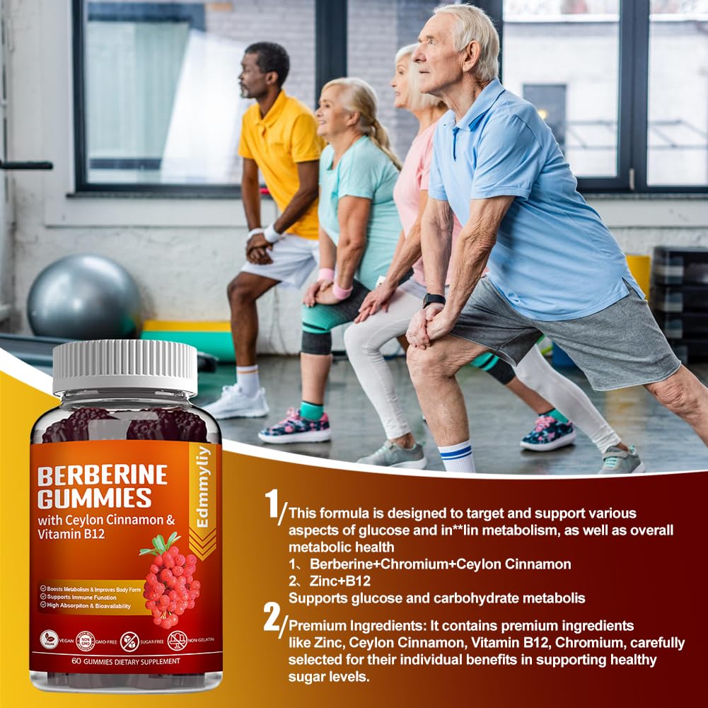 Berberine Gummies 1600mg with Ceylon Cinnamon Sugar Free High Potency Berberine Edmmyliy uk supplements