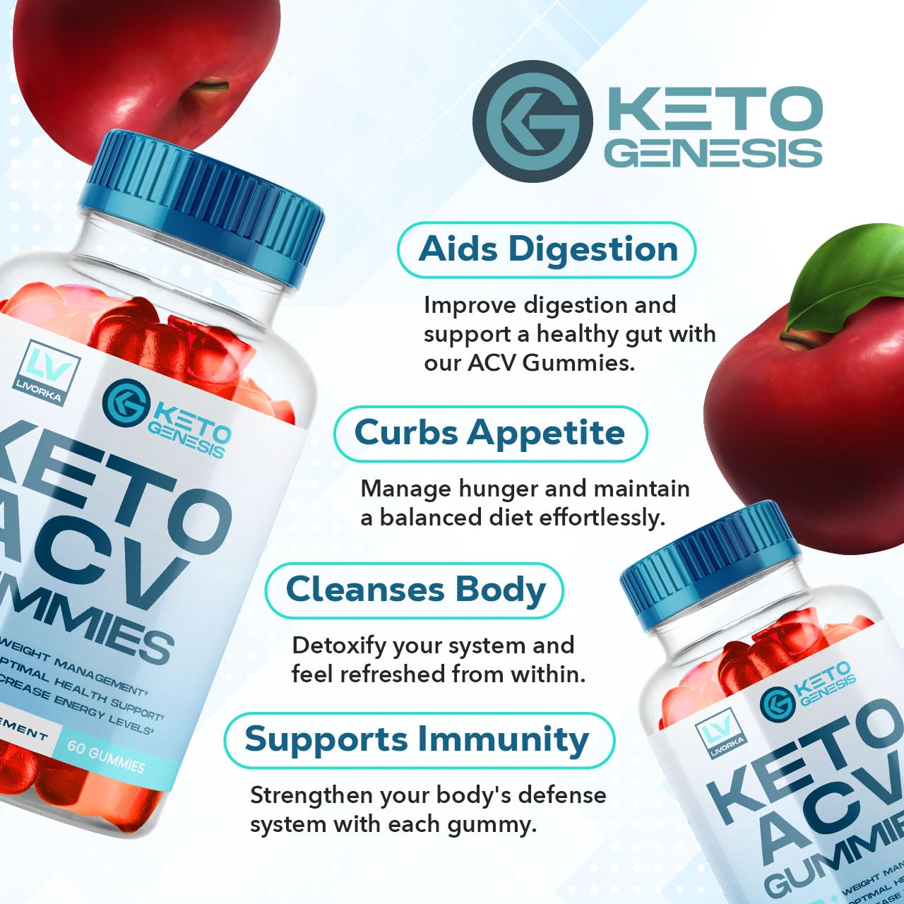 2 Pack - Keto Genesis Keto ACV Gummies Advanced Weight Loss, Genesis ACV, Genesis LIVORKA uk supplements