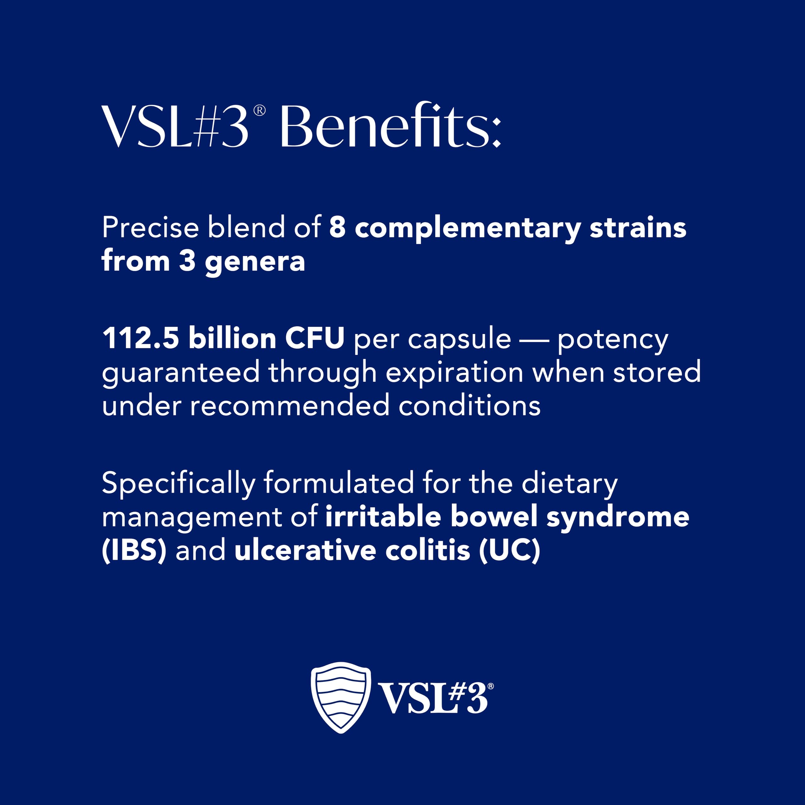 VSL#3® Probiotics for Digestive Health, IBS & UC Symptoms - 112.5B CFUs, High-Potency, Multi-Strain, Live, Refrigerated Probiotic, Medical Food for Gut Health Support in Men & Women, 60 Capsules VSL #3 uk supplements
