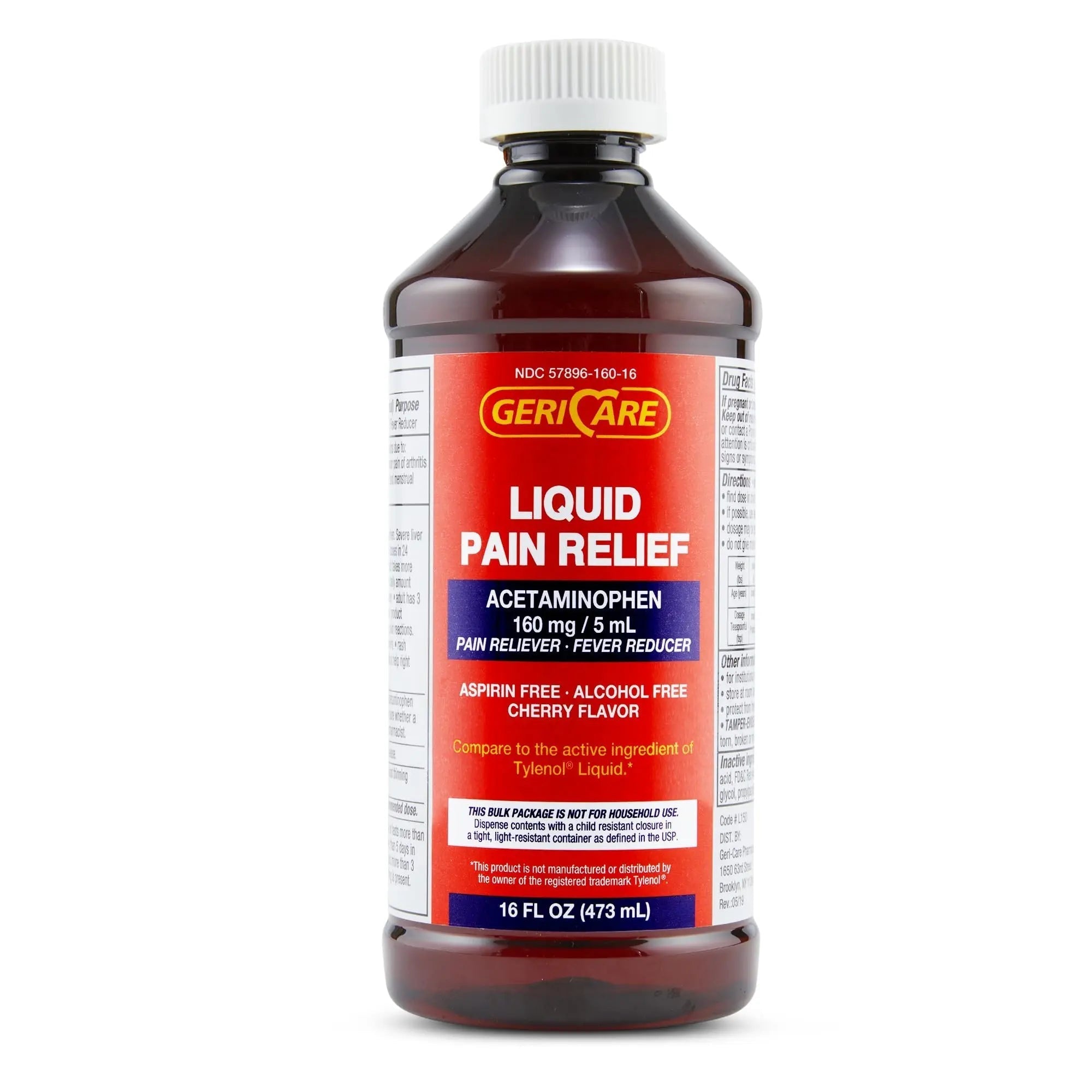 GeriCare Regular Strength Liquid Acetaminophen 160 mg, Pain Reliever, Fever Reducer, Aspirin & Alcohol Free, Cherry Flavored 16 Fl Oz (Pack of 2) GeriCare uk supplements