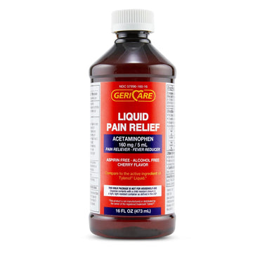 GeriCare Regular Strength Liquid Acetaminophen 160 mg, Pain Reliever, Fever Reducer, Aspirin & Alcohol Free, Cherry Flavored 16 Fl Oz (Pack of 2) GeriCare uk supplements