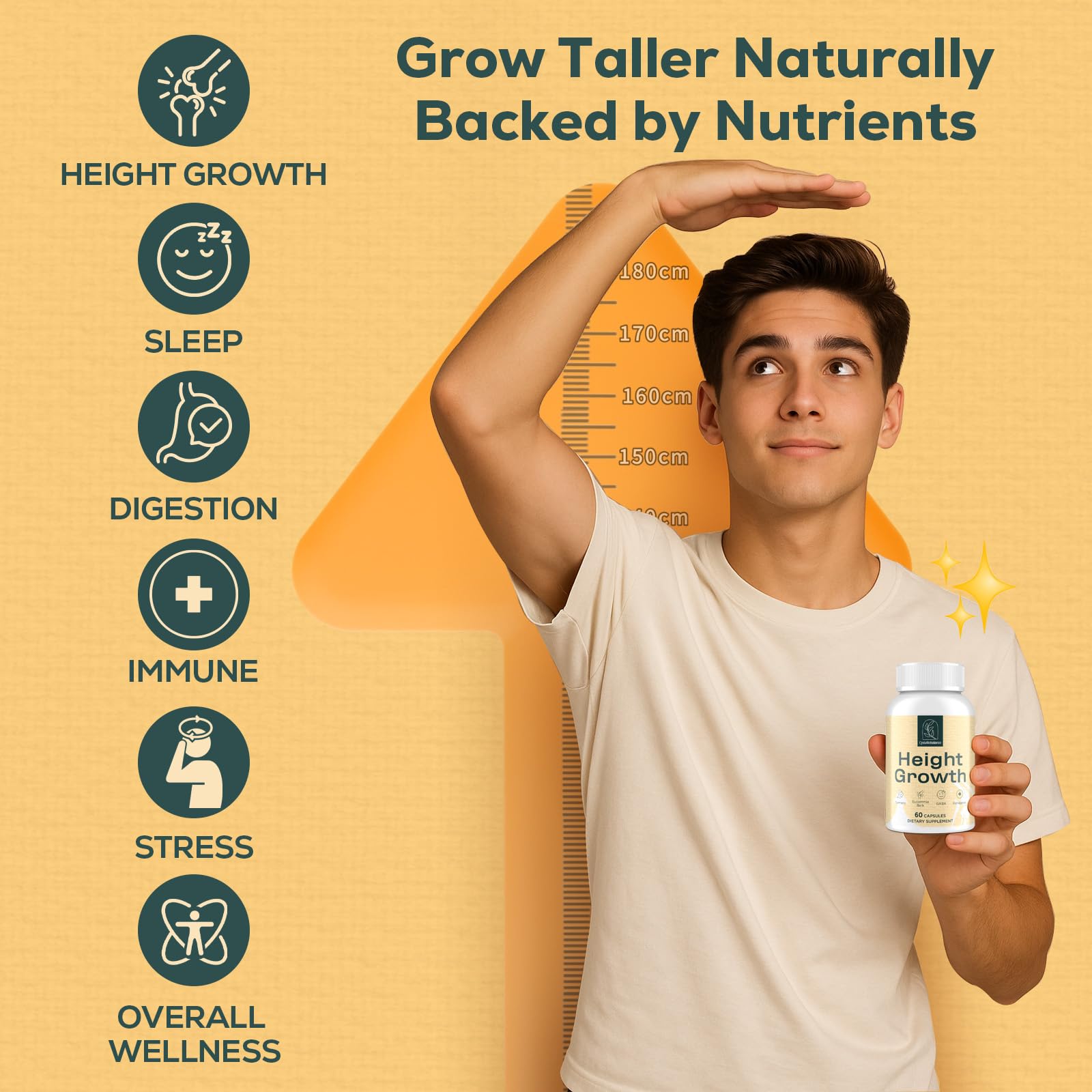 CystoRebalance 25-in 1 Bone Strength Supplement - for Natural Growth, Digestion and Stress - High Absorption - Calcium, Magnesium, Zinc, Ashwaganda and Multivitamins for Age 12+ | 60 Caps CystoRebalance uk supplements