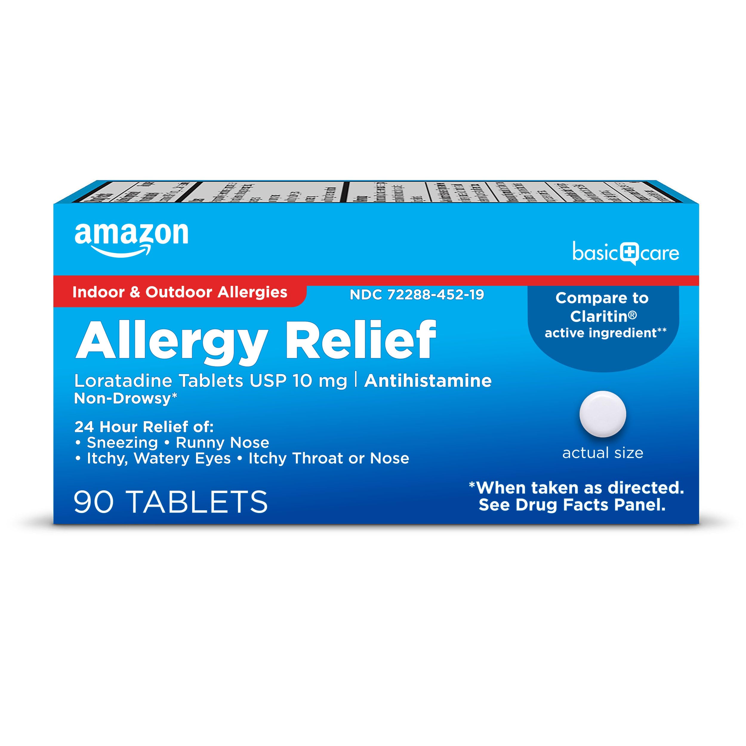 Amazon Basic Care Allergy Relief Loratadine Tablets 10 mg, 90 Count Amazon Basic Care uk supplements