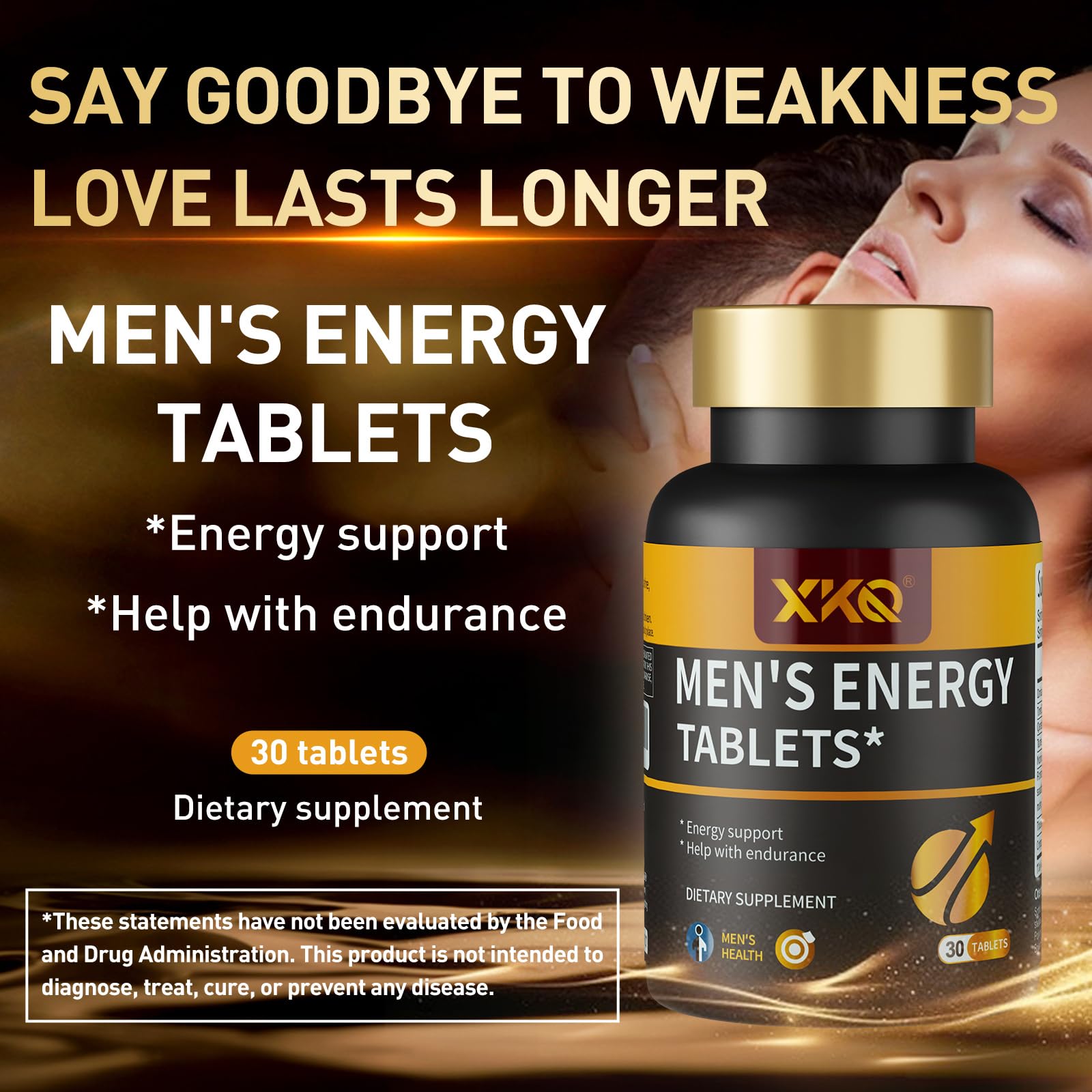 XKQ Men’s Vitality Support Supplement – Daily Energy & Performance Formula for Adult Men | Supports Circulation, Stamina & Confidence | Herbal & Amino Blend | 30 Tablets | 3rd Party Tested XKQ uk supplements