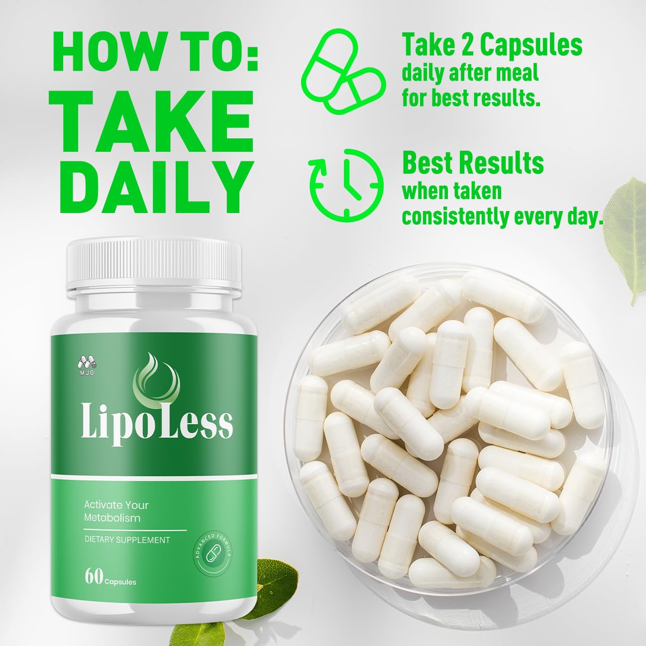 LipoLess Capsules, Official Lipo Less Supplement Pills with All Natural Ingredients, Advanced Formula for Optimal Health & Wellness Support with Premium Vitamins for Active Women & Men (60 Capsules) MJO uk supplements