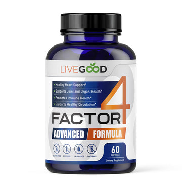LIVEGOOD™ Factor 4, Omega 3 Fish Oil with EPA & DHA, CoQ10, and Turmeric, Advanced Q10 Coenzyme & CoQ10 Supplements, DHA Supplements for Heart, Joint & Immune Support, Made in USA, 60 Count, LIVEGOOD uk supplements