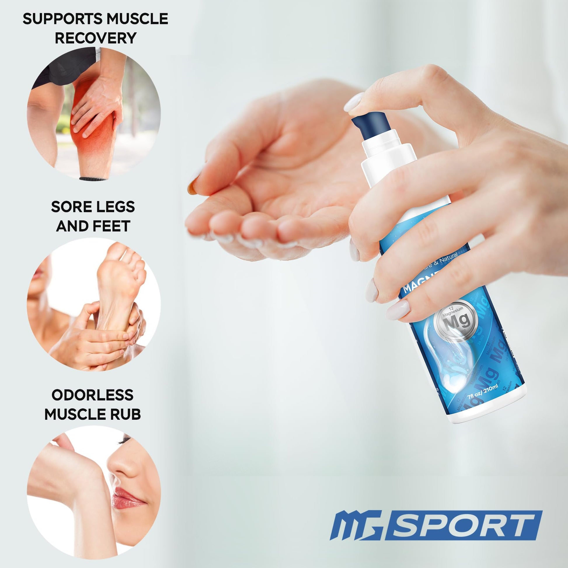 High Absorption Zinc and Magnesium Bundle for Muscle Recovery - Zinc Supplement and Transdermal Magnesium Gel for Leg Cramps MgSport uk supplements
