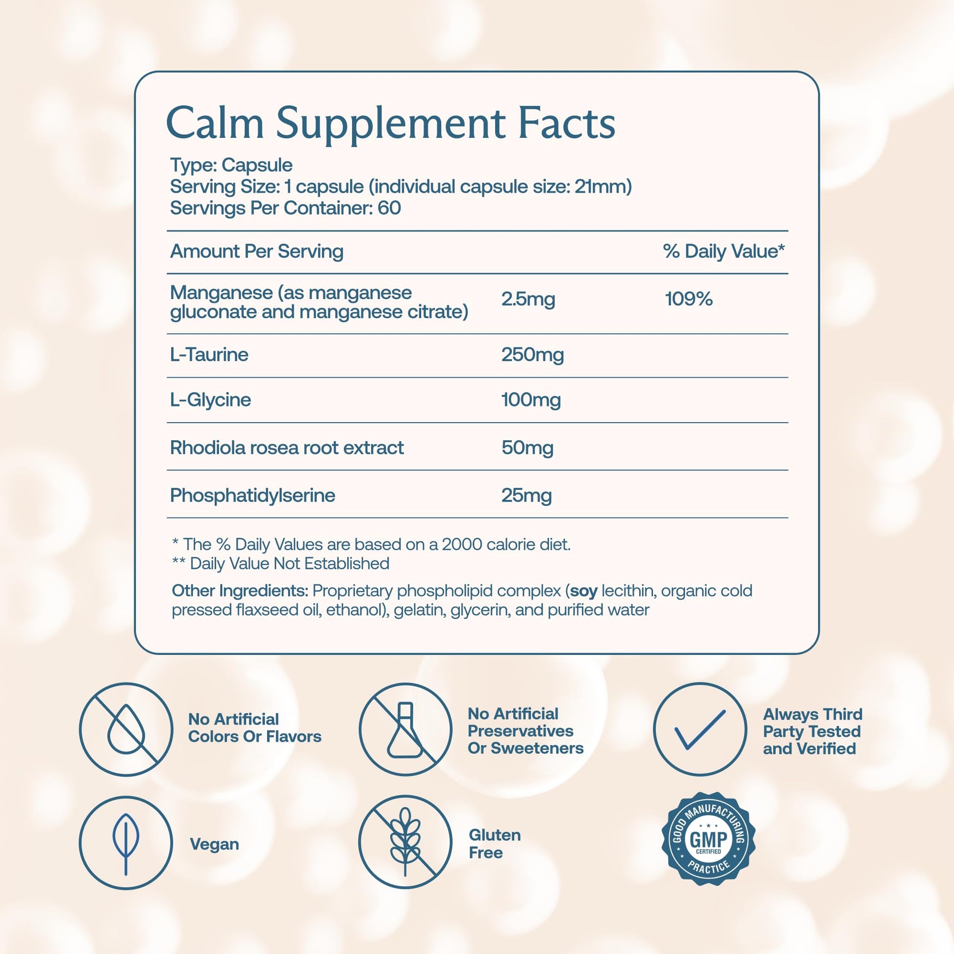 BodyBio Calm - Natural Stress Relief Blend with Rhodiola, Glycine & Phosphatidylserine - Supports Relaxation, Mental Focus & Balanced Cortisol - Non - Drowsy Formula BodyBio uk supplements