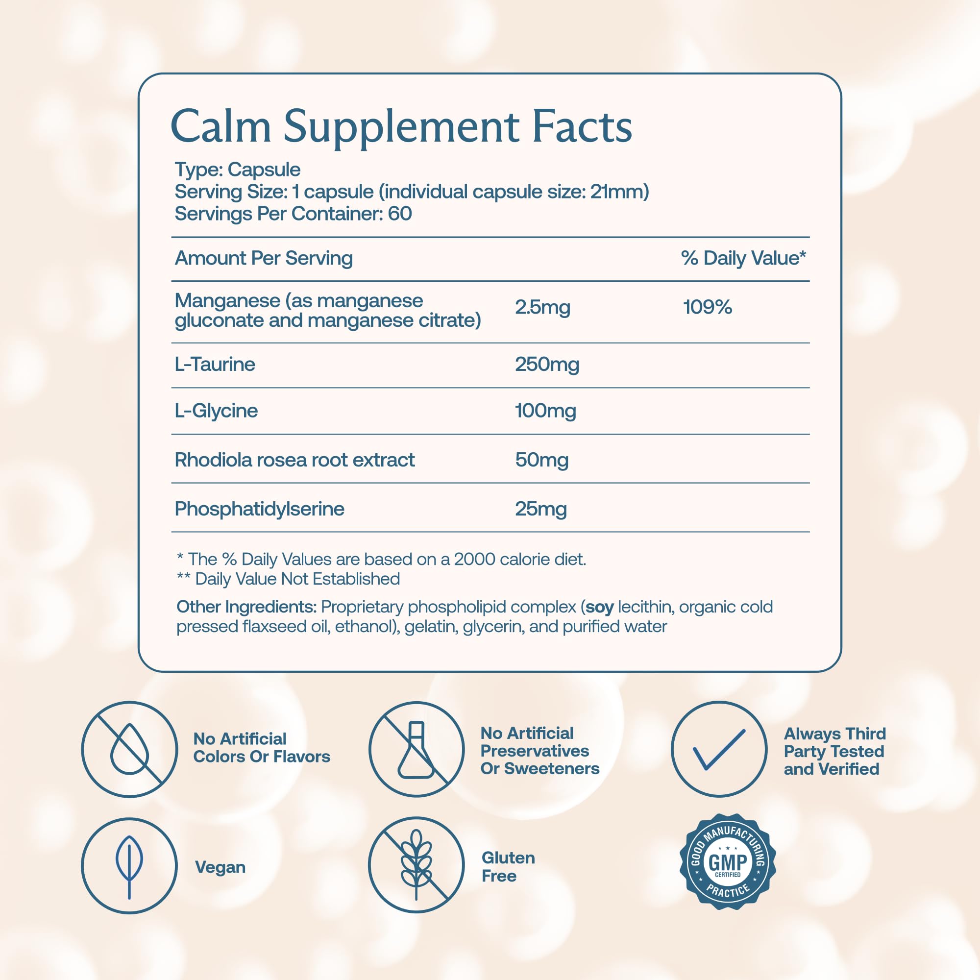 BodyBio Calm - Natural Stress Relief Blend with Rhodiola, Glycine & Phosphatidylserine - Supports Relaxation, Mental Focus & Balanced Cortisol - Non - Drowsy Formula BodyBio uk supplements