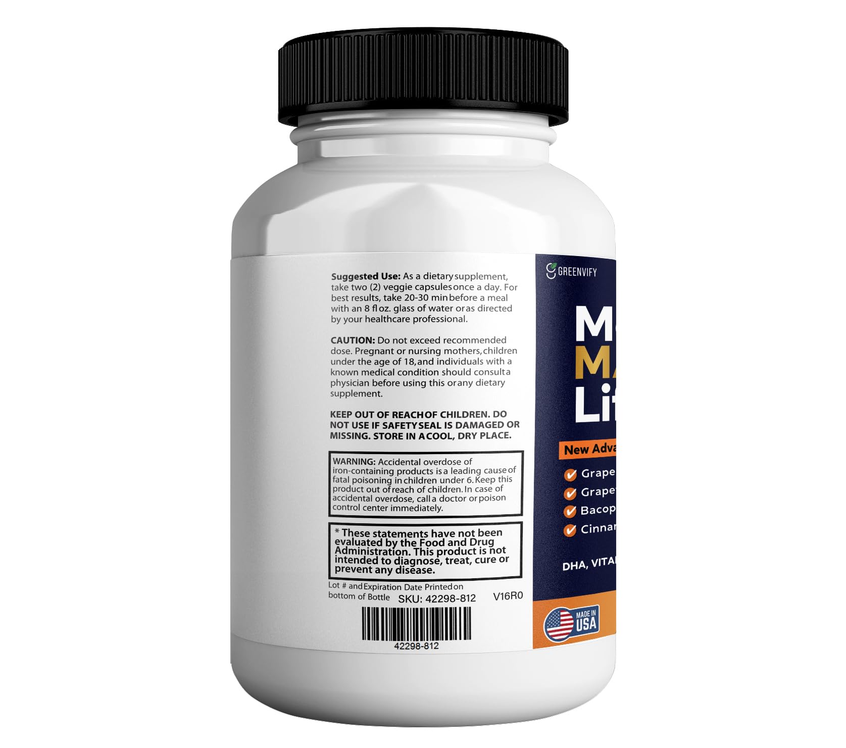 GREENVIFY Memory MAX Lift Brain Support Supplement, 60 Capsules, with Vitamins and Herbal Blend, 30 Day Supply (1) GREENVIFY uk supplements