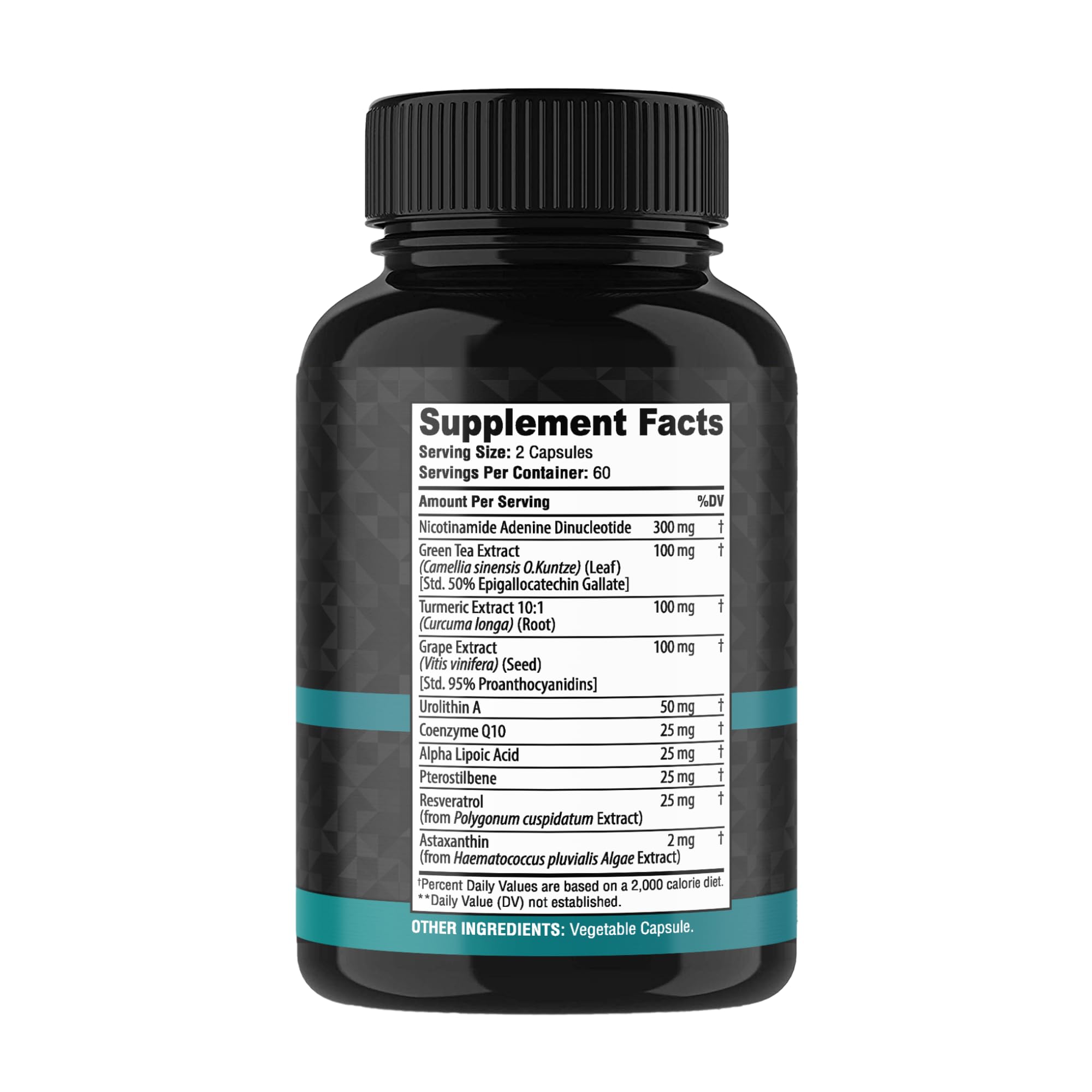 NAD+ Supplement Complex – NAD Supplement+ 300 mg with Astaxanthin, Urolithin A, Resveratrol, CoQ10 & Antioxidant Blend – Cellular Energy, Mitochondrial Support – 120 Count (Pack of 1) Vitabem uk supplements