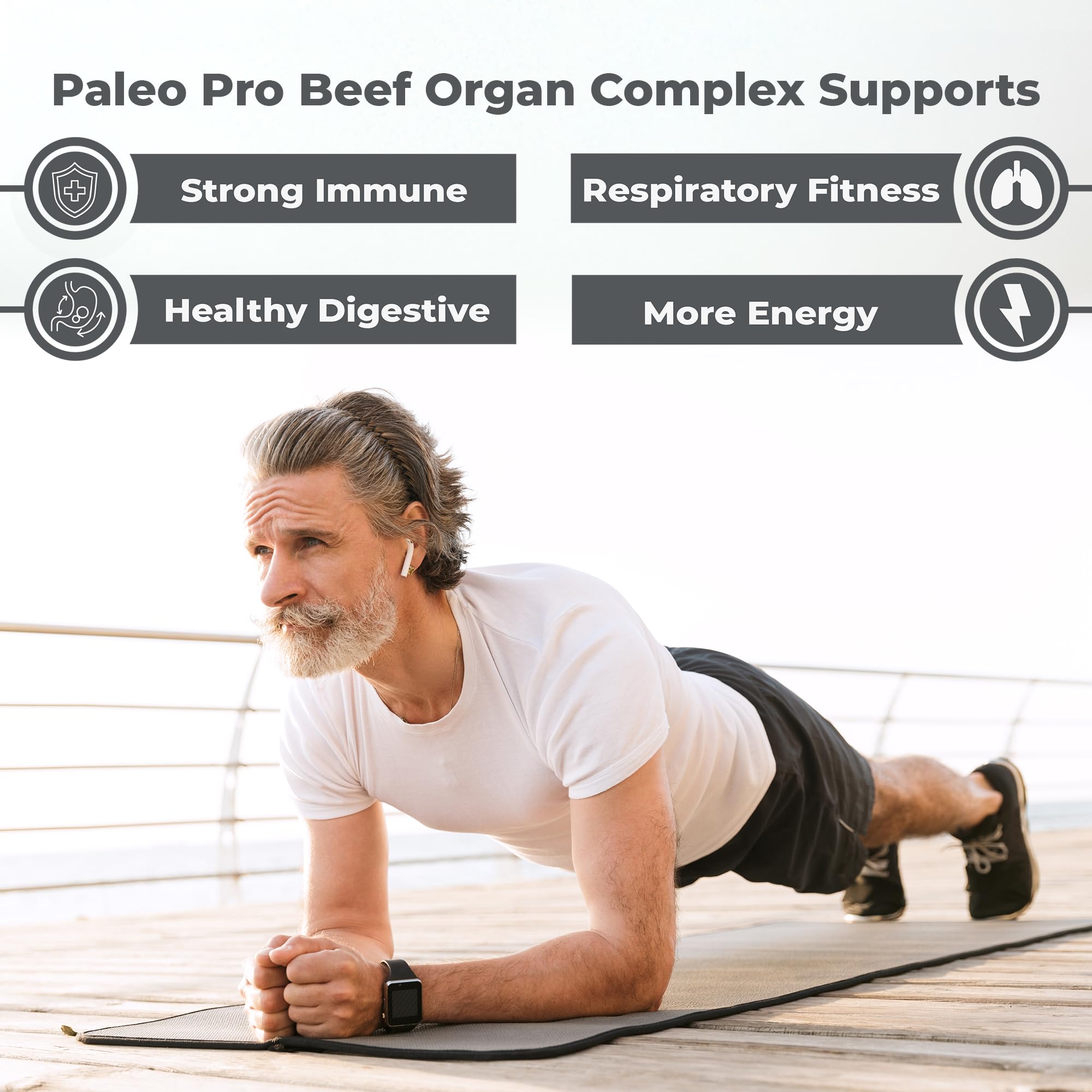 Paleo Pro O.G. Blend Premium Beef Organs Capsules, Kidney, Heart, Liver, Spleen and Pancreas from Grass Fed & Pastured Cows, Dietary Supplement, No GMO, 180 Capsules (Beef Organ Complex) Paleo Pro uk supplements