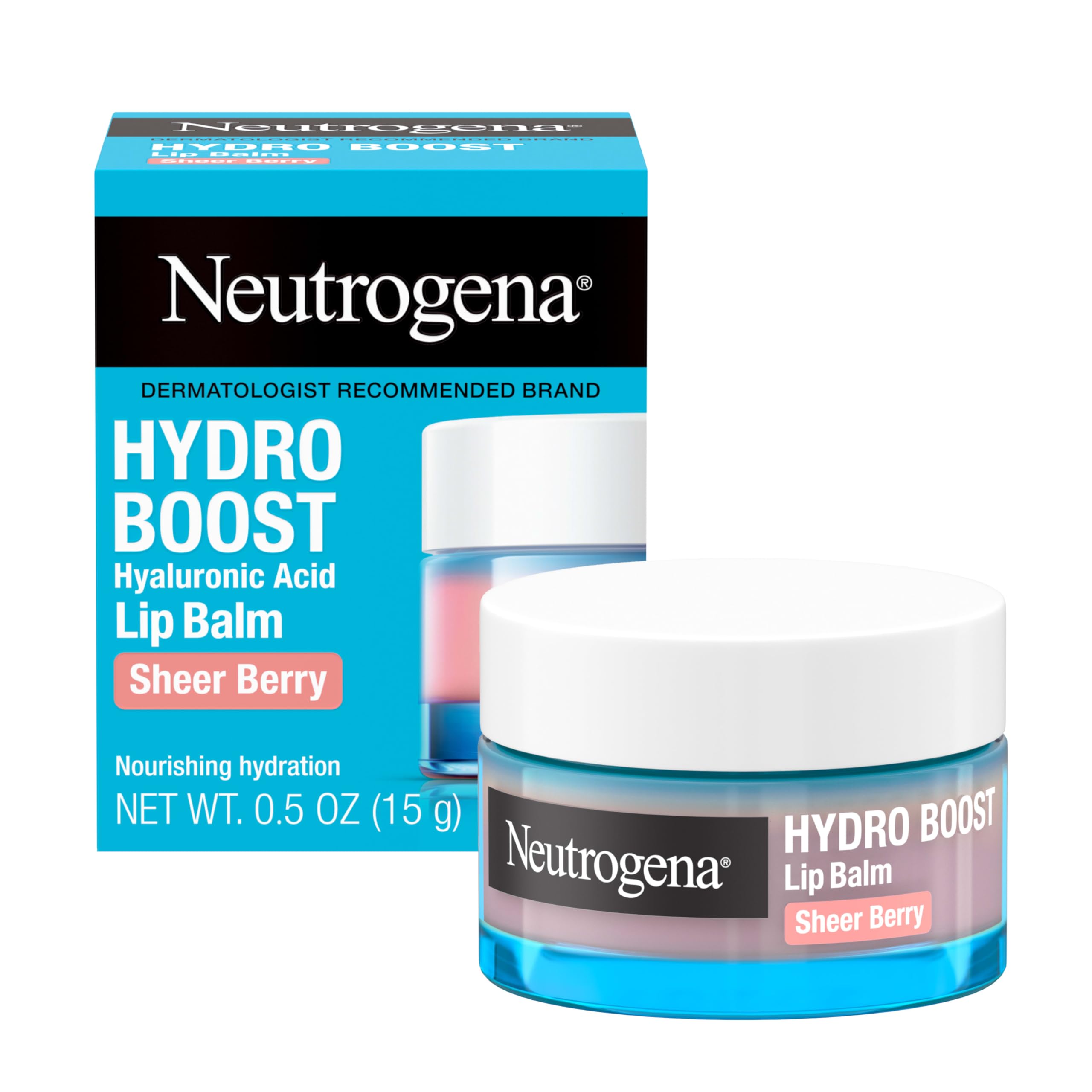 Neutrogena Hydro Boost Hyaluronic Acid Lip Balm, Nourishing Vitamin E Leaves Lips Feeling Hydrated, Sheer Pink Tinted Color with a Sweet Berry Flavor, Sheer Berry, 0.5 oz Neutrogena uk supplements