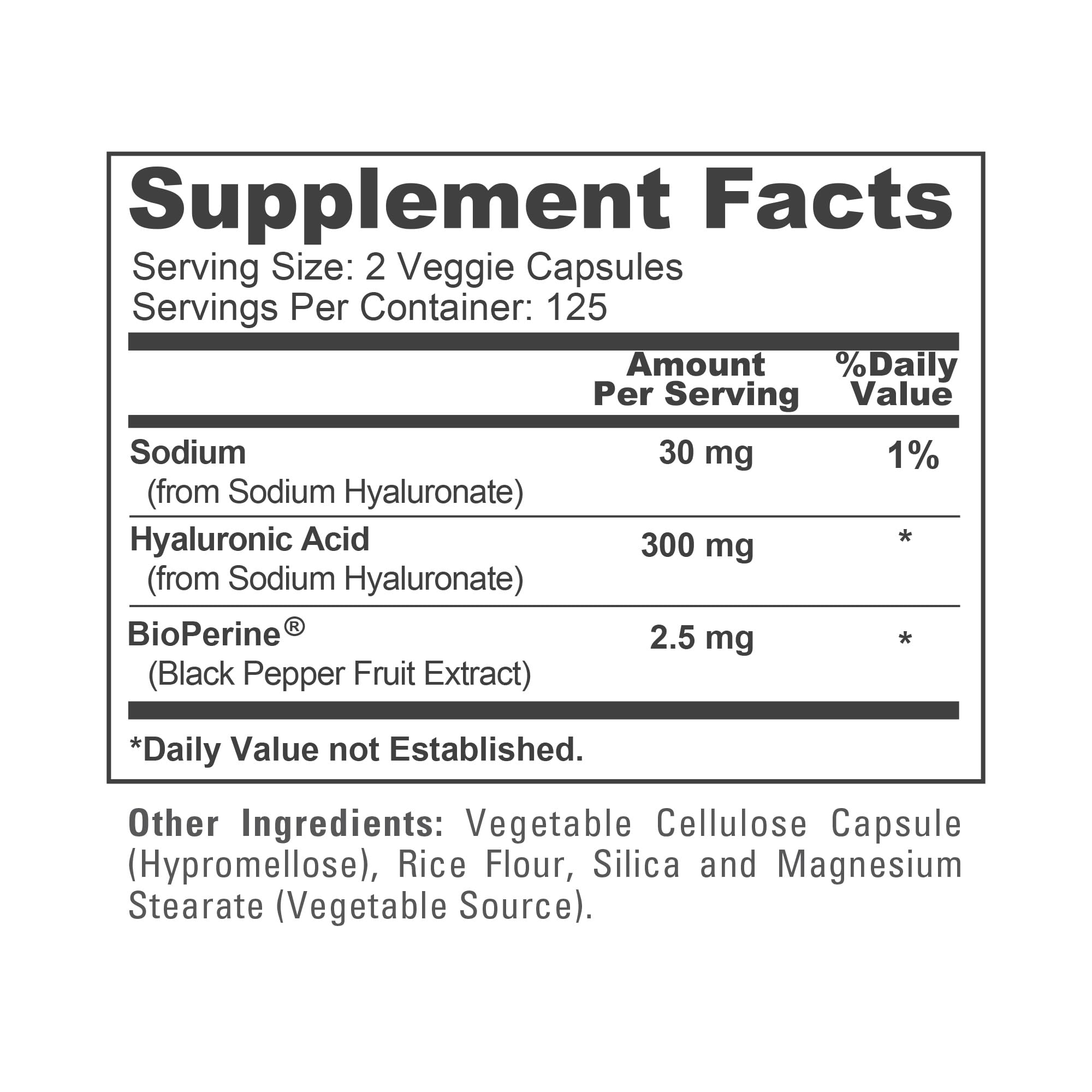 NusaPure Hyaluronic Acid 300mg 250 Veggie Capsules (Non-GMO, Vegan) NusaPure uk supplements