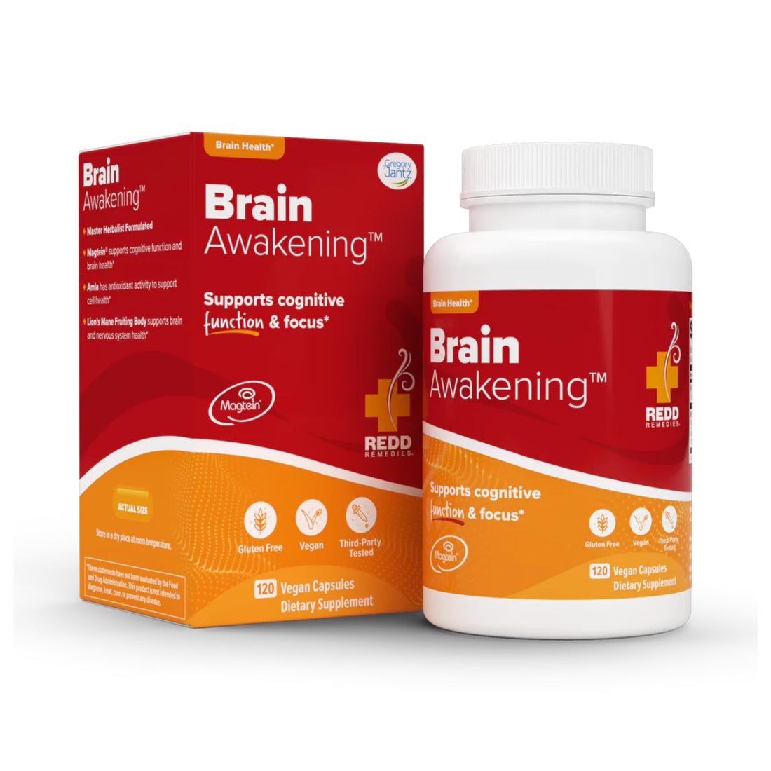 Redd Remedies, Brain Awakening, Supports Cognitive Function and Focus, 120 Vegan Capsules Redd Remedies uk supplements