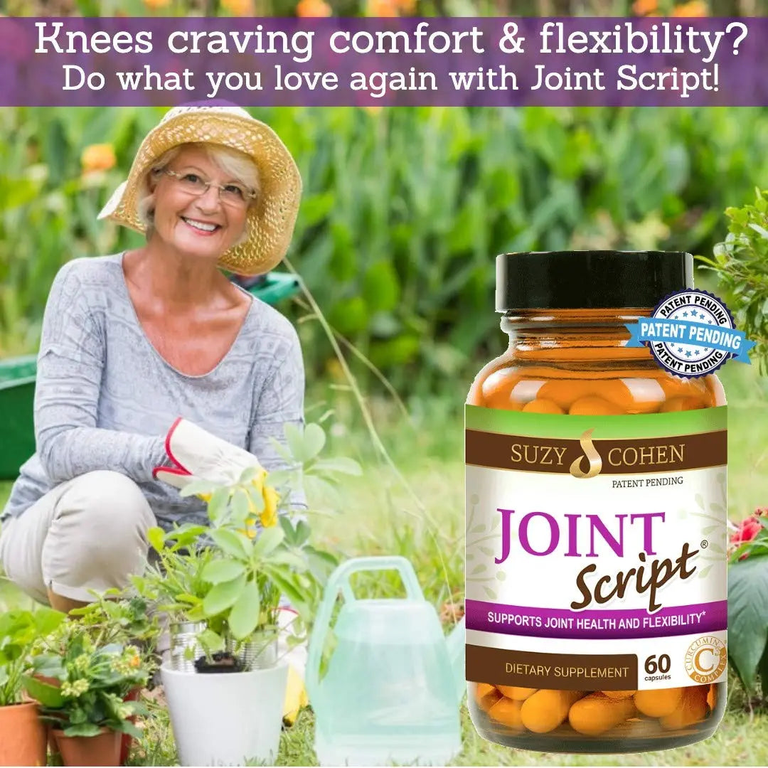 Suzy Cohen Joint Script Joint Support Supplement with Hyaluronic Acid, C3 Curcumin Turmeric Extract, MSM, Collagen Peptides, Ginger, and Boswellia for Maximum Flexibility, Tendon and Cartilage Health Script Essentials uk supplements
