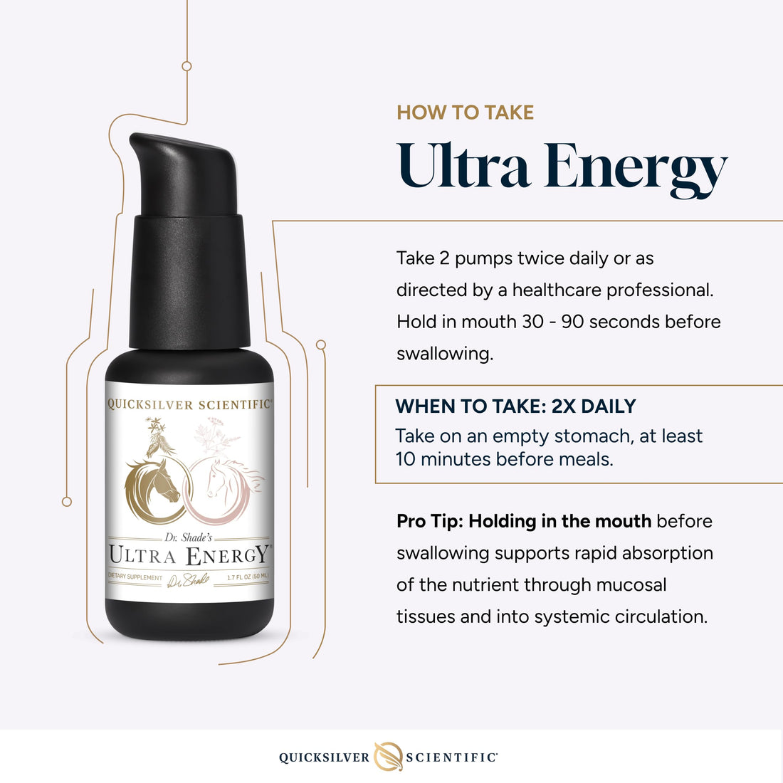 Quicksilver Scientific Dr. Shade's Ultra Energy - Liposomal Adaptogenic Adrenal, Cognitive Support Supplement with Rhodiola, Reishi, Ashwagandha for Women + Men (1.7 fl oz / 50ml) Quicksilver Scientific uk supplements