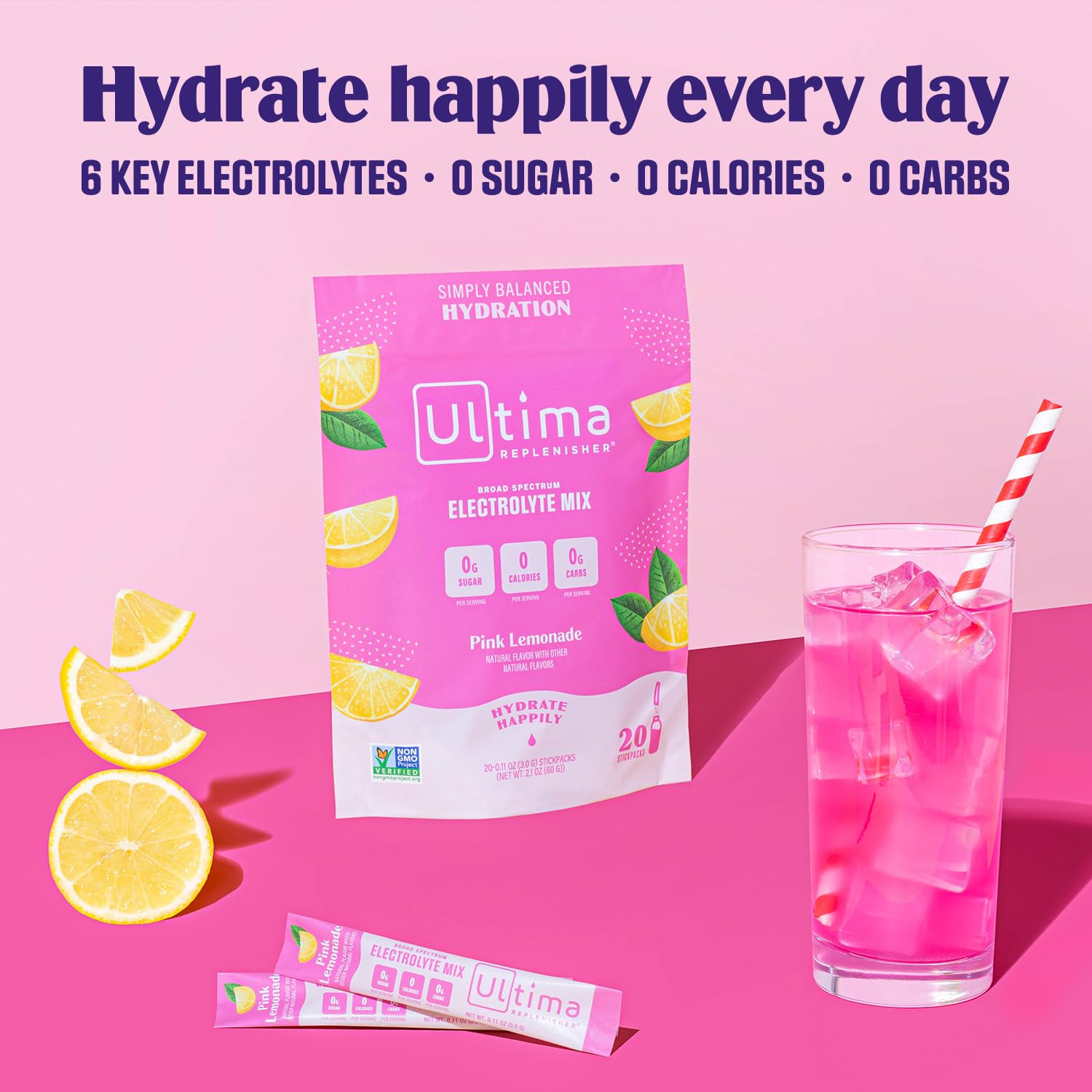 Ultima Replenisher Daily Electrolyte Drink Mix – Pink Lemonade, 20 Stickpacks – Hydration Ultima Replenisher uk supplements